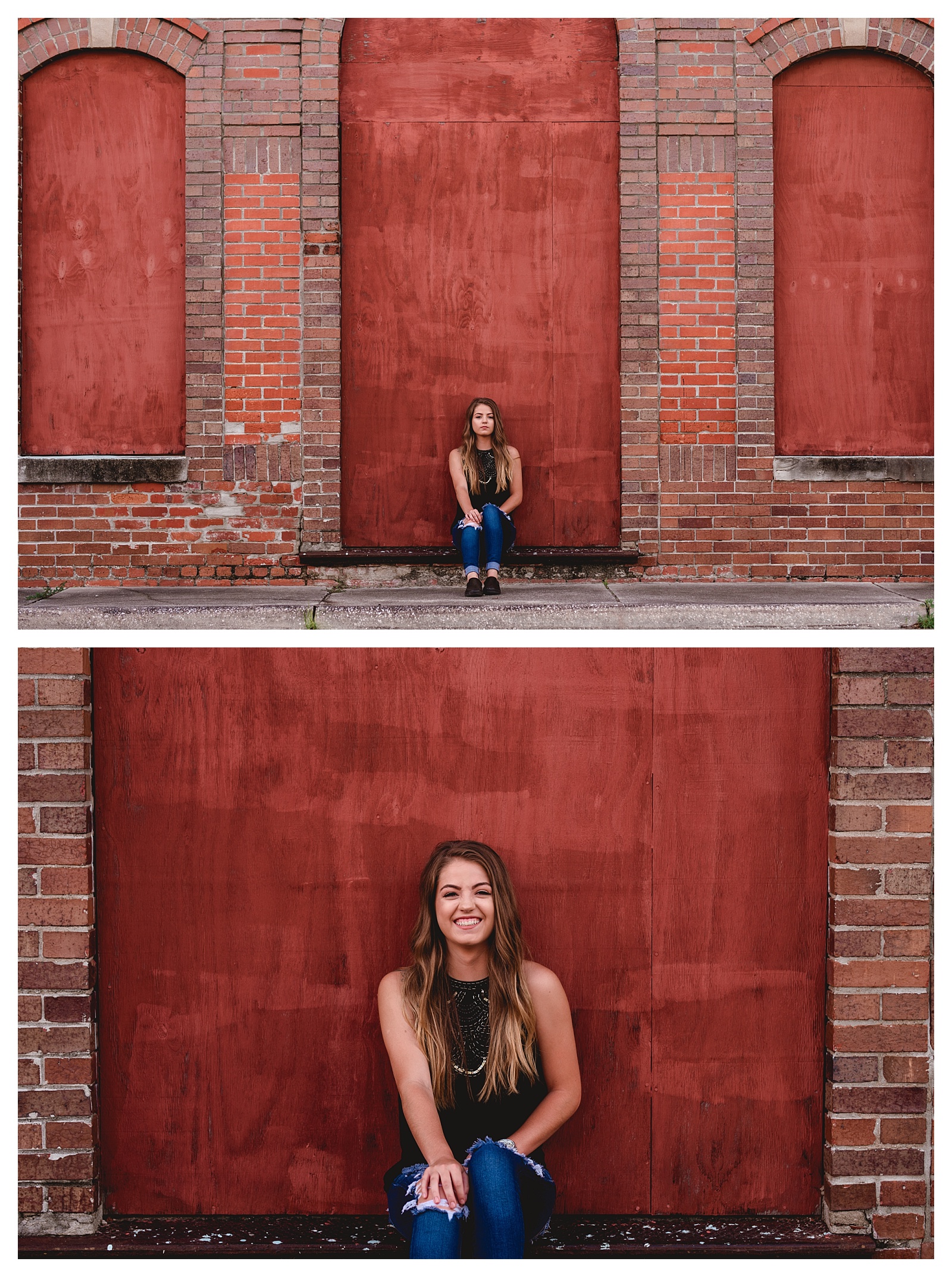 Old boarded windows for senior photography. Shelly Williams Photography