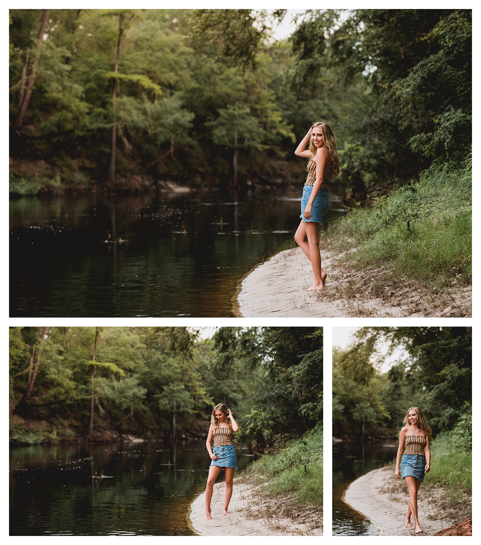 Senior photos along the Suwannee River in High Springs, FL. Shelly Williams Photography