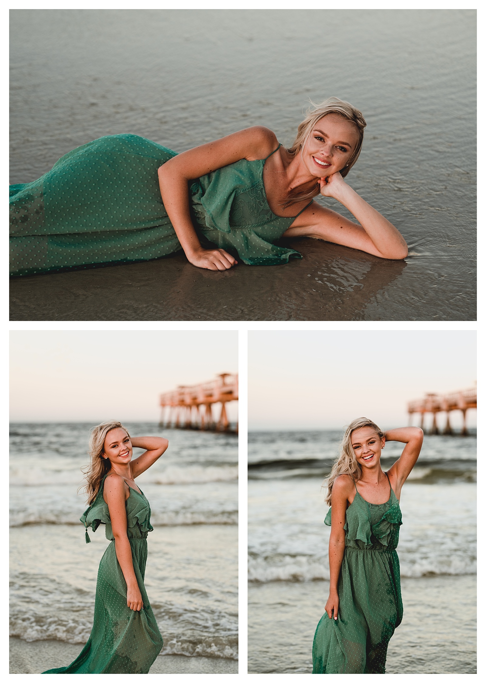 Candid, fun senior photos on Jacksonville beach. Shelly Williams Photography