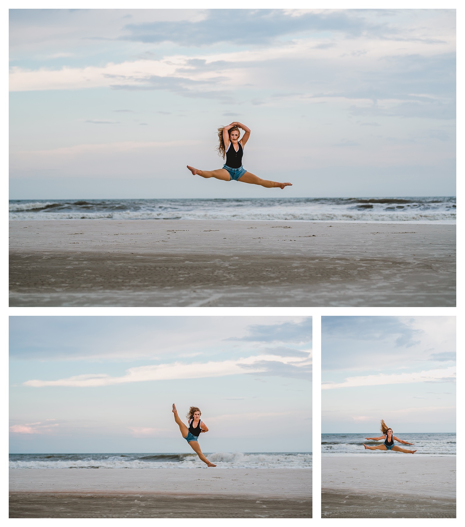 Jumping dance photos on the beach for senior pictures. Shelly Williams Photography