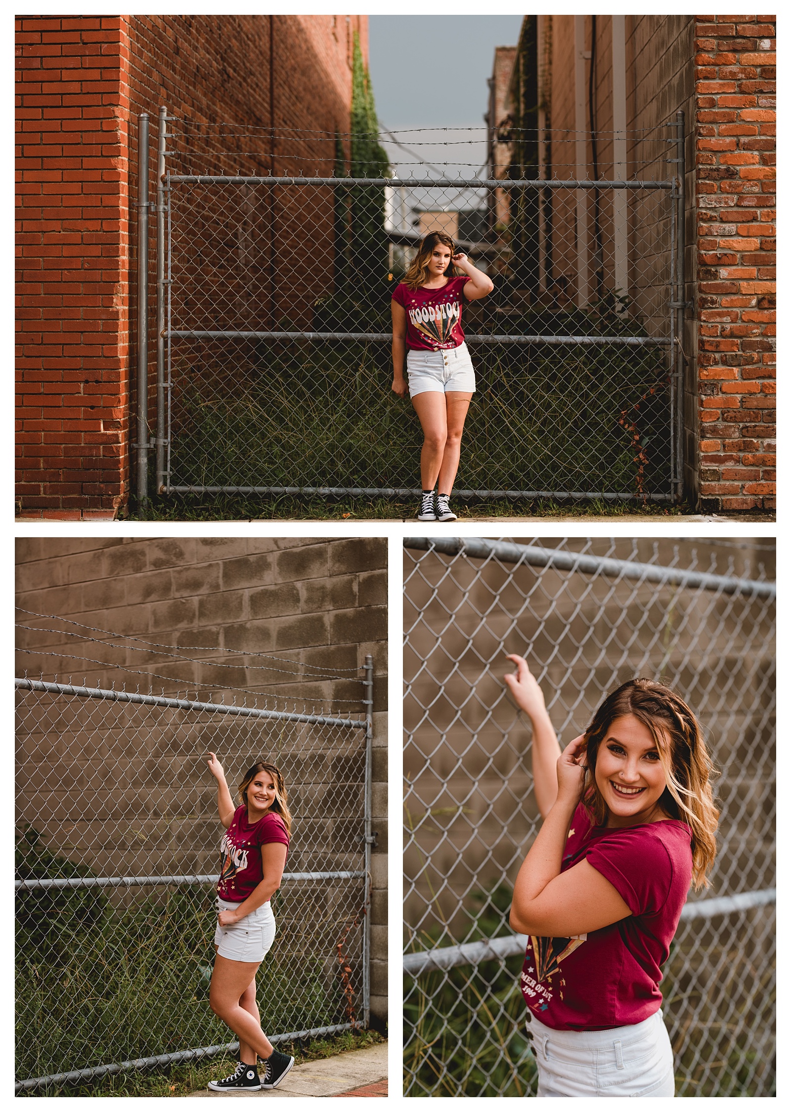 Downtown back alley moody senior portraits. Shelly Williams Photography