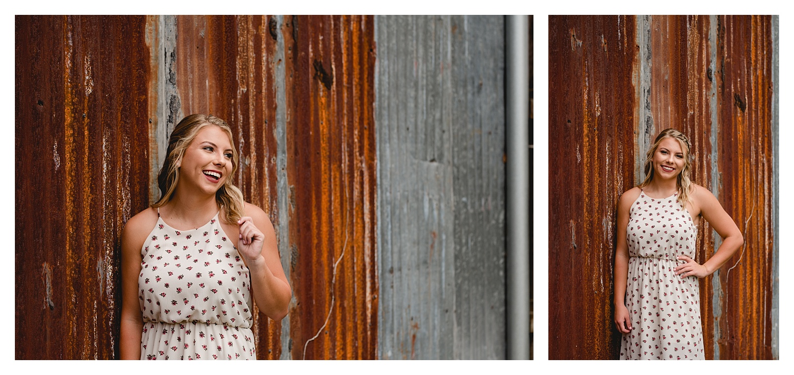 Rusted and old wall for senior portraits by professional Shelly Williams Photography