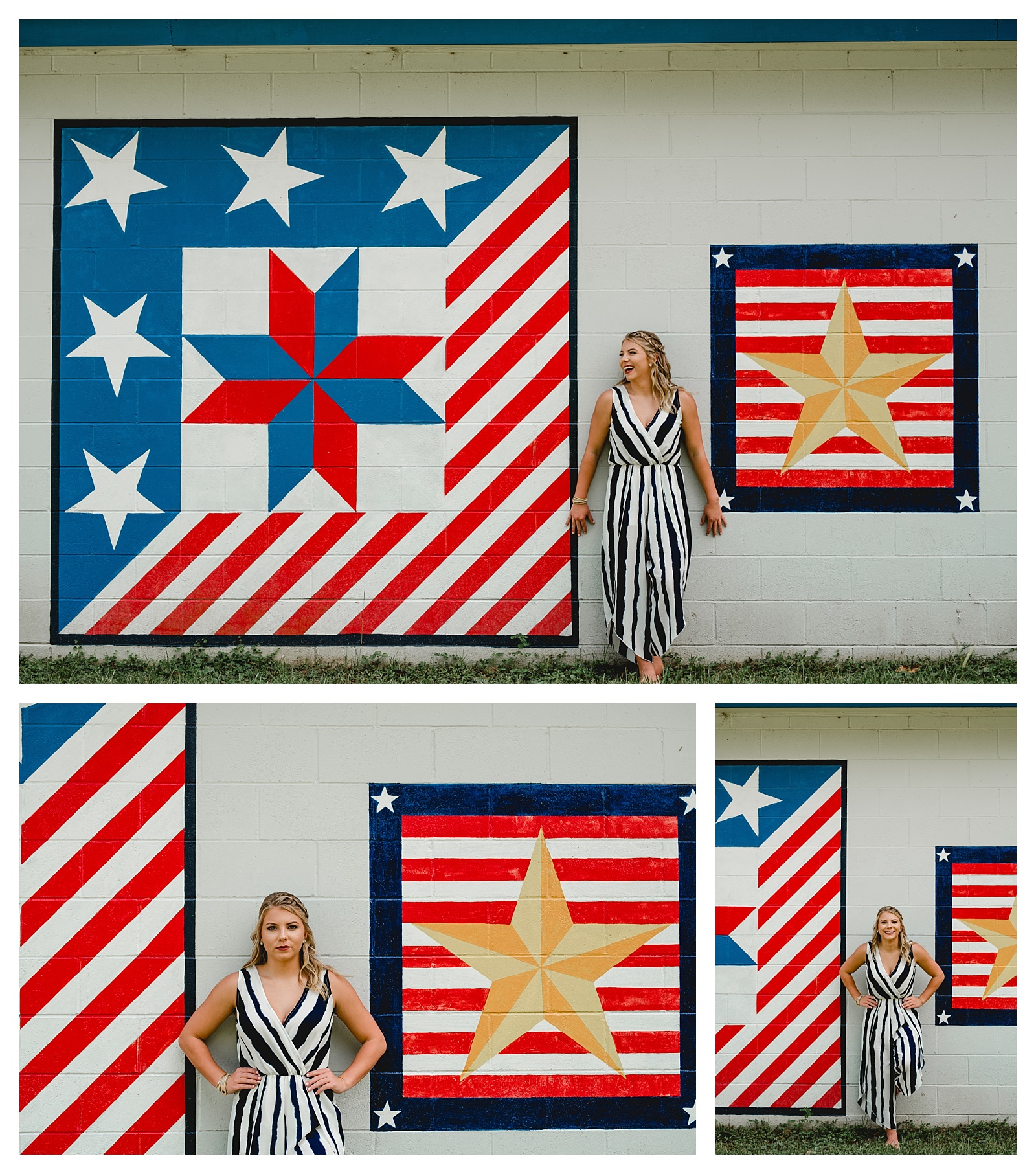 Patriotic senior portraits for Tallahassee Senior Girl. Shelly Williams Photography