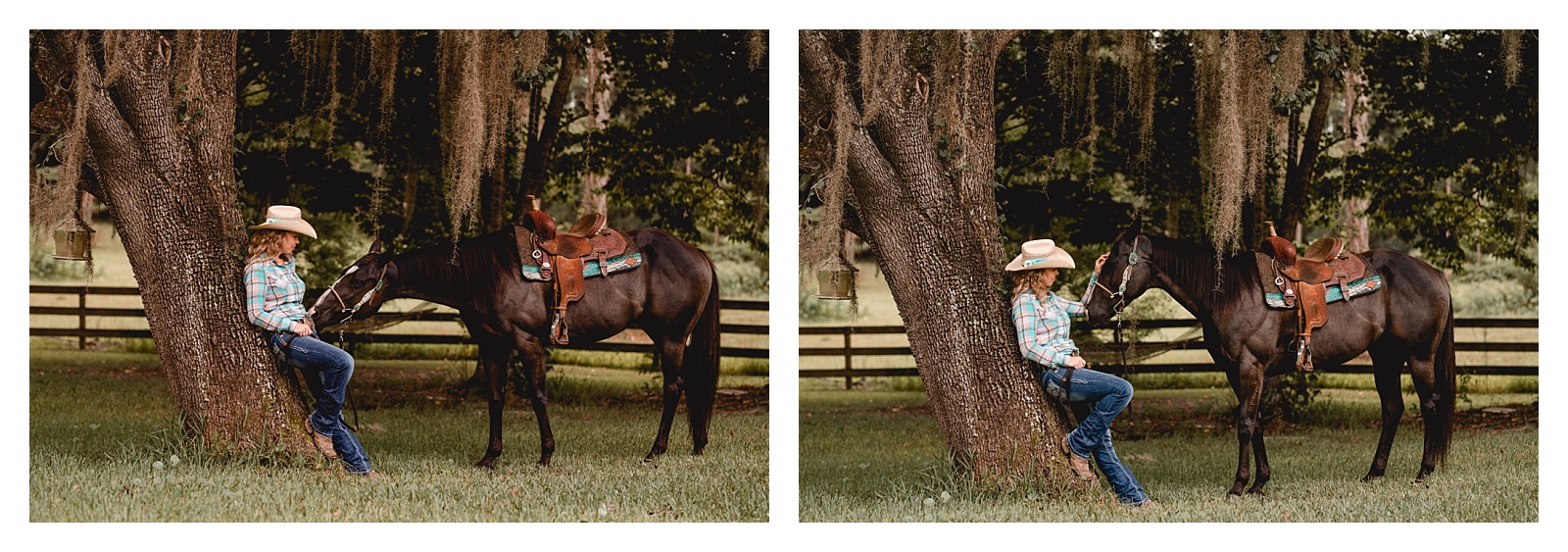 Barrel racer and her horse posing for photography in Tallahassee, Florida. Shelly Williams Photography