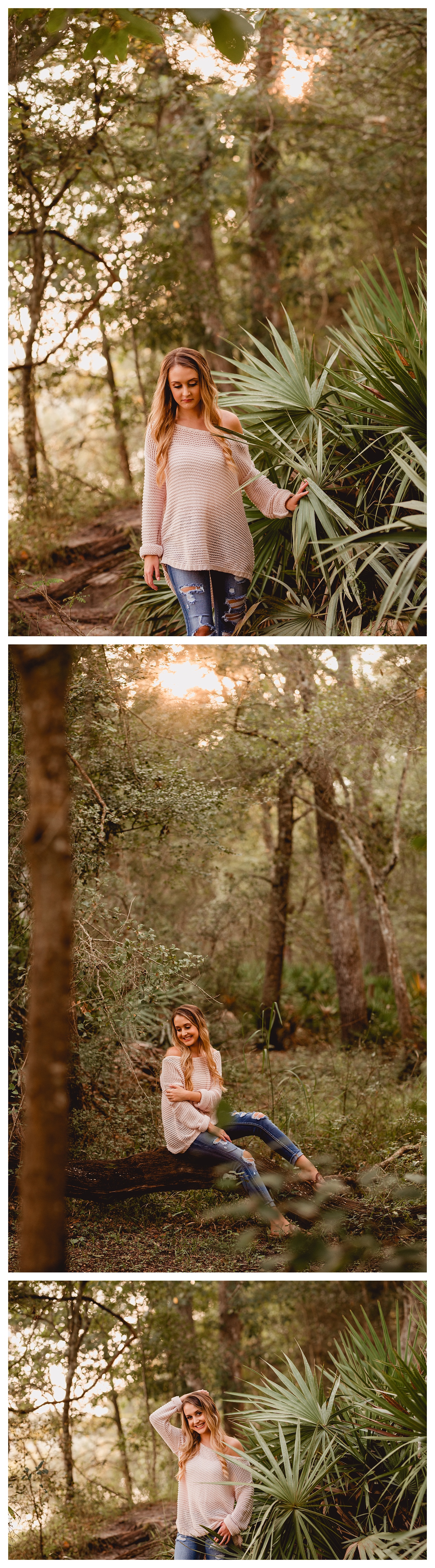 Woodsy and candid senior portraits by professional photographer in Tallahassee, Florida. Shelly Williams Photography
