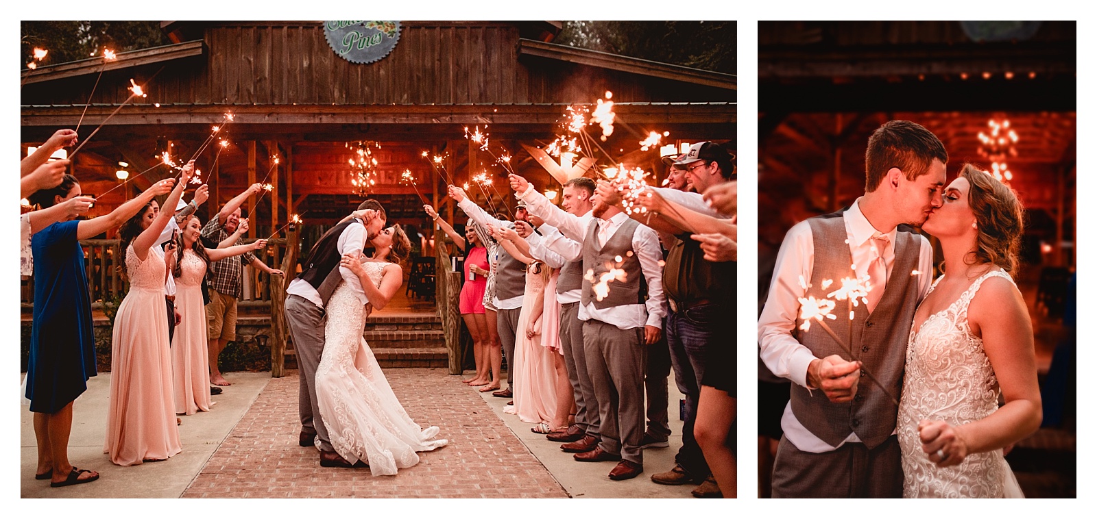 Sparkler exit with bride and groom in North Florida. Shelly Williams Photography