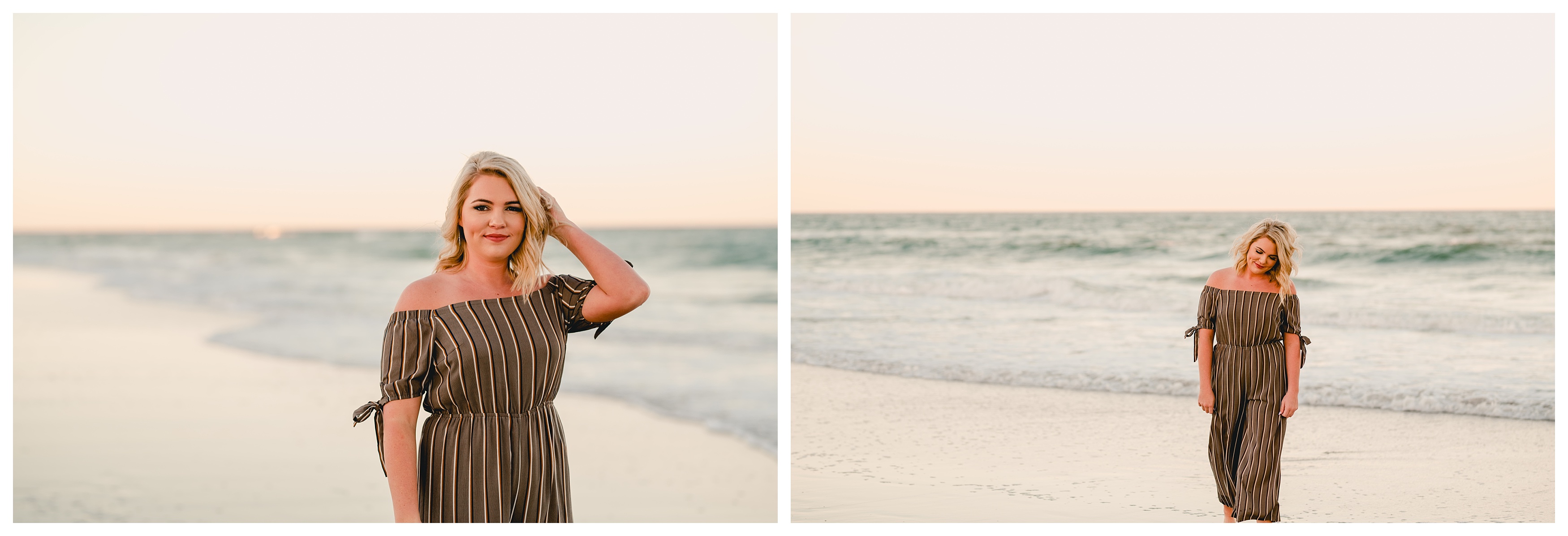 Sunset beach portraits for high school senior in FLorida. Shelly Williams Photography