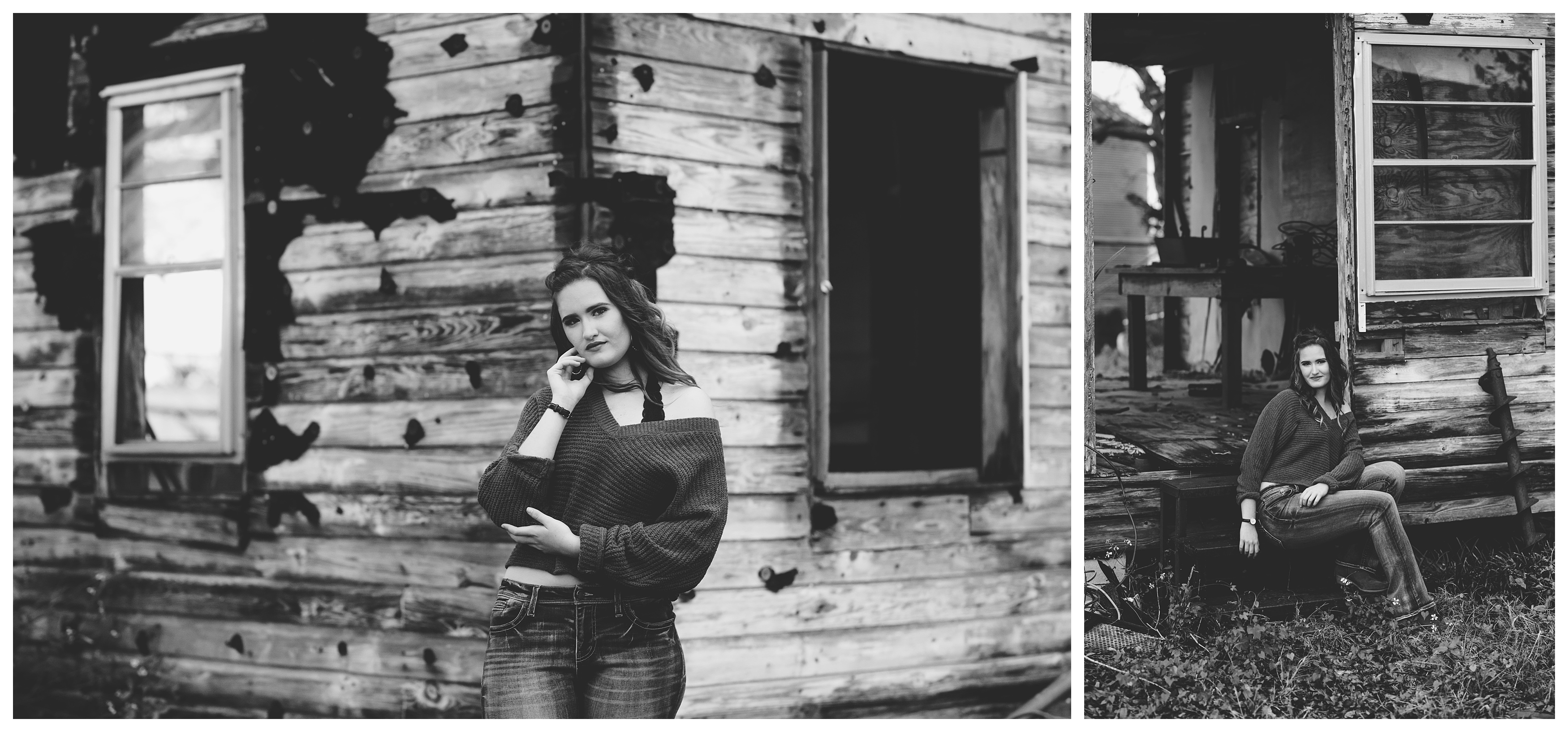 Old rustic farm house senior photos in North Florida. Shelly Williams Photography