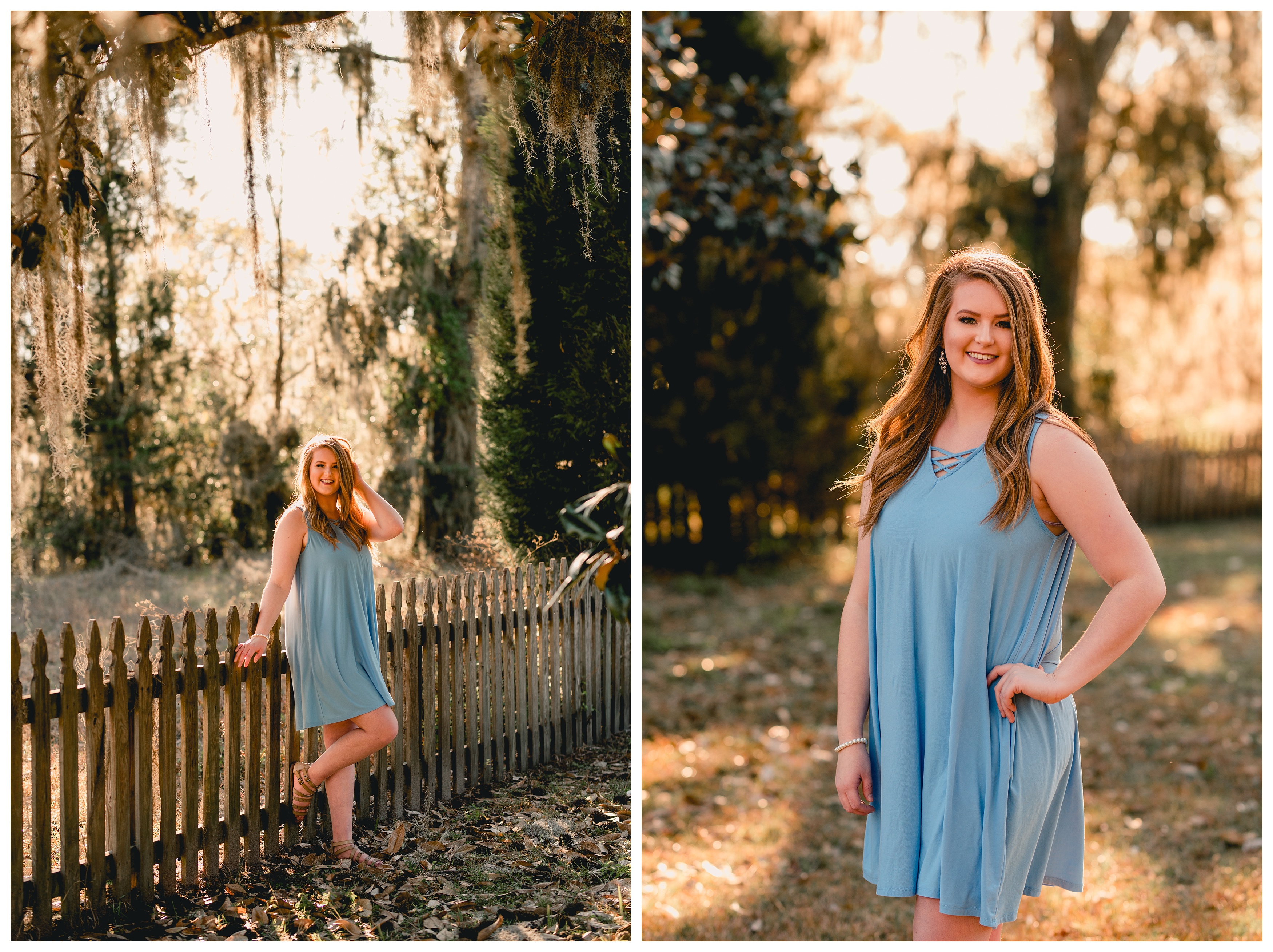 Soft natural light photographer taking senior pictures during the golden hour. Shelly Williams Photography