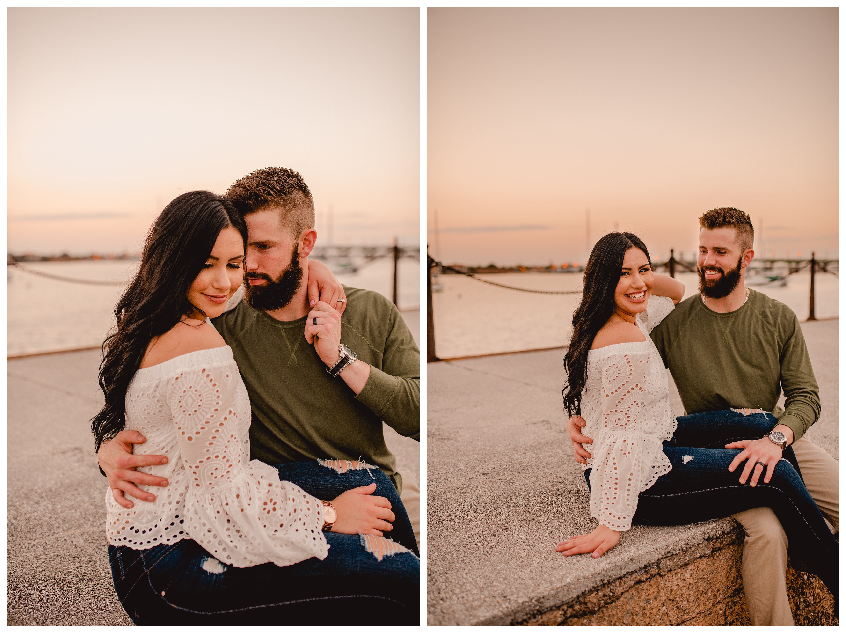 Intimate couples pictures near the ocean in Florida for adventurous engagement. Shelly Williams Photography