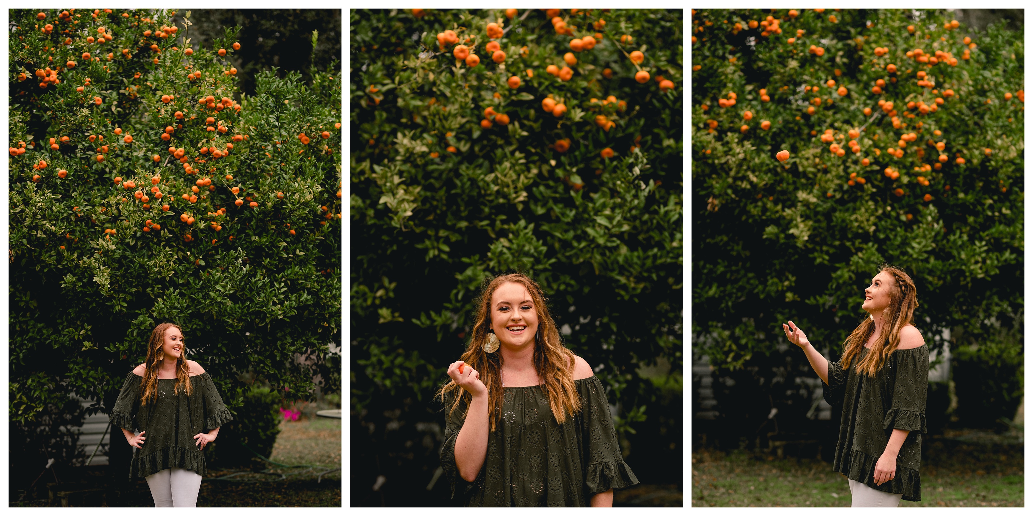 Florida senior enjoying the sunshine and the oranges! Shelly Williams Photography