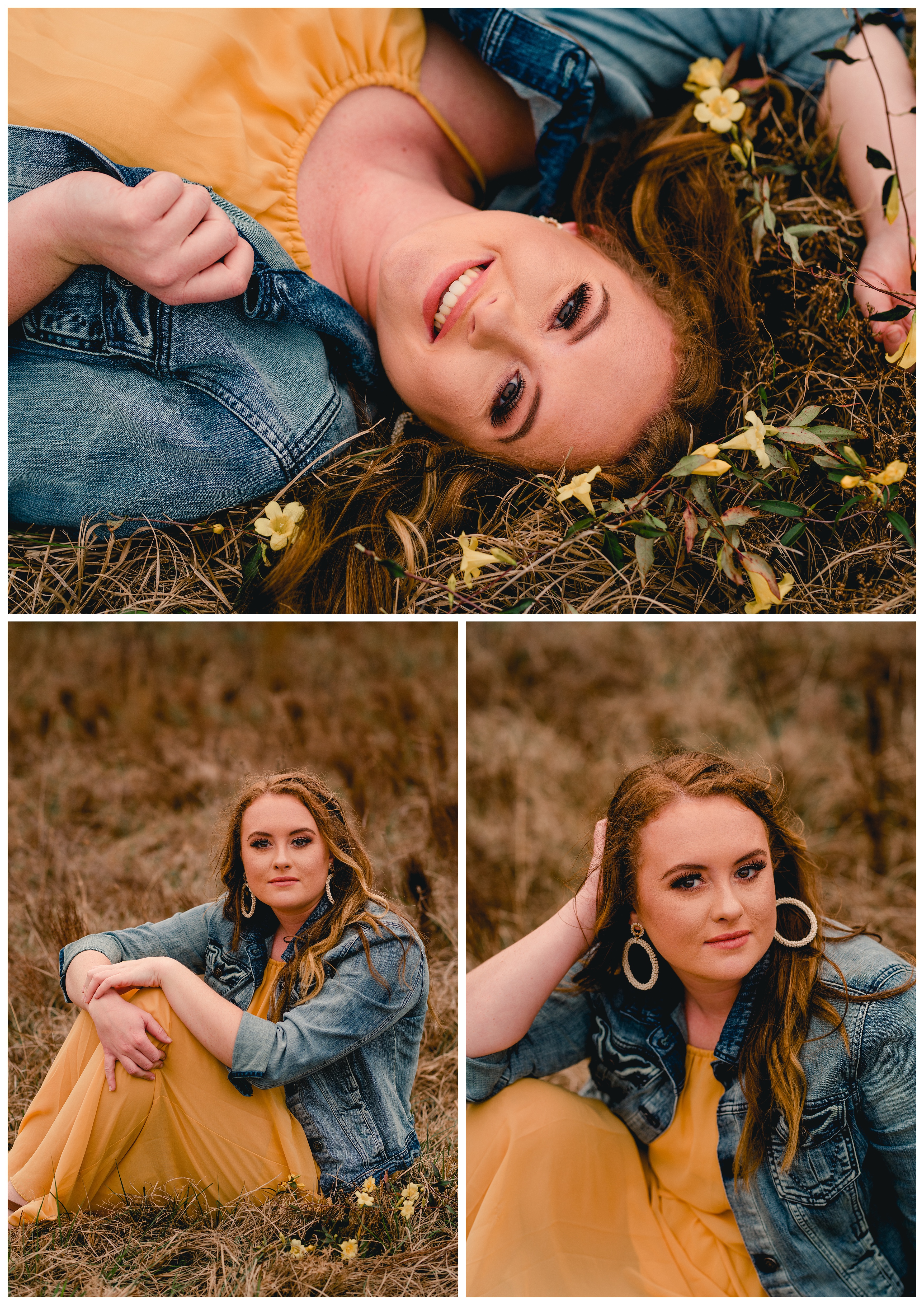Beautiful senior portraits taken with yellow flowers in Florida. Shelly Williams Photography