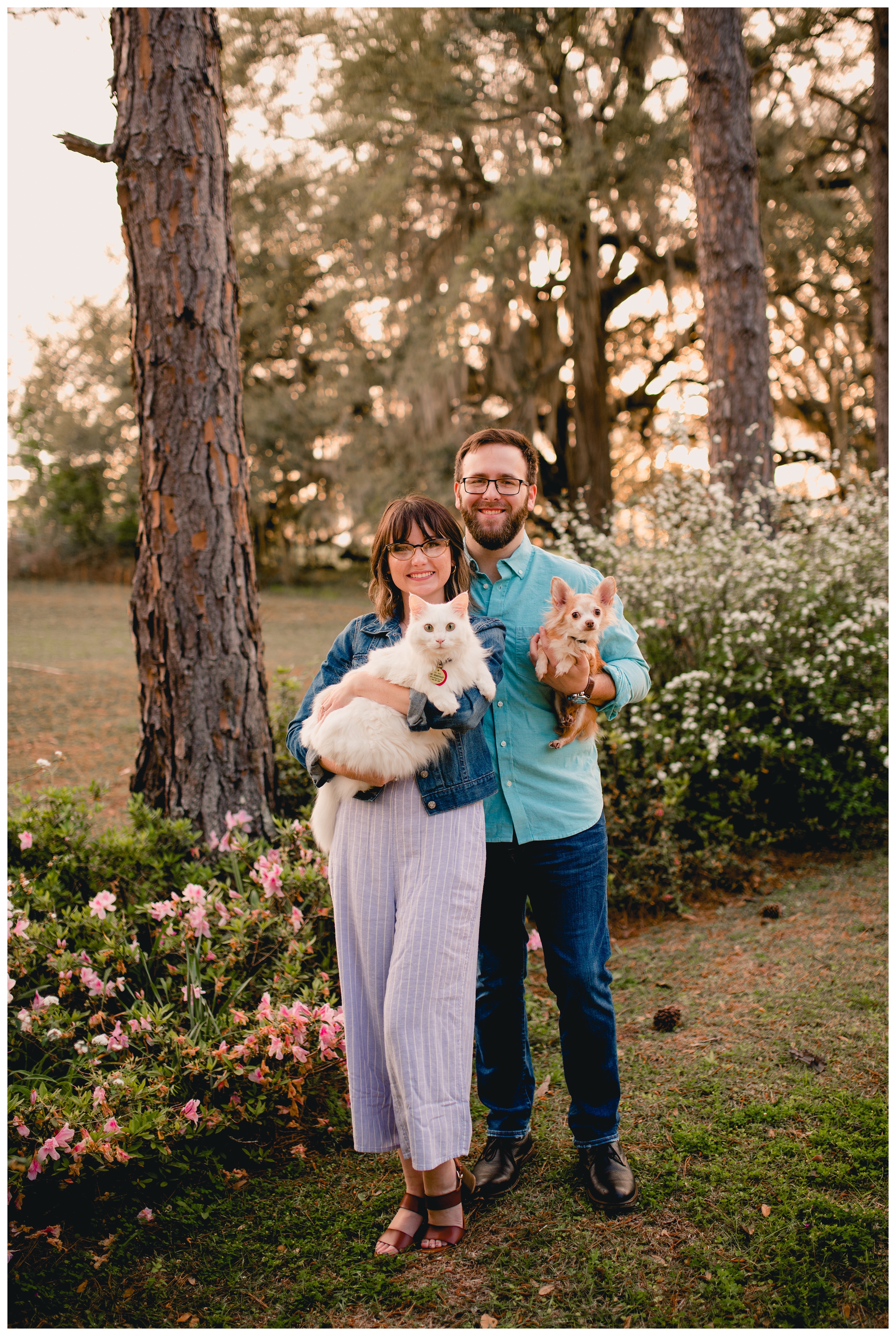 Fun engagement session with fiance's and their cat and dog. Shelly Williams Photography