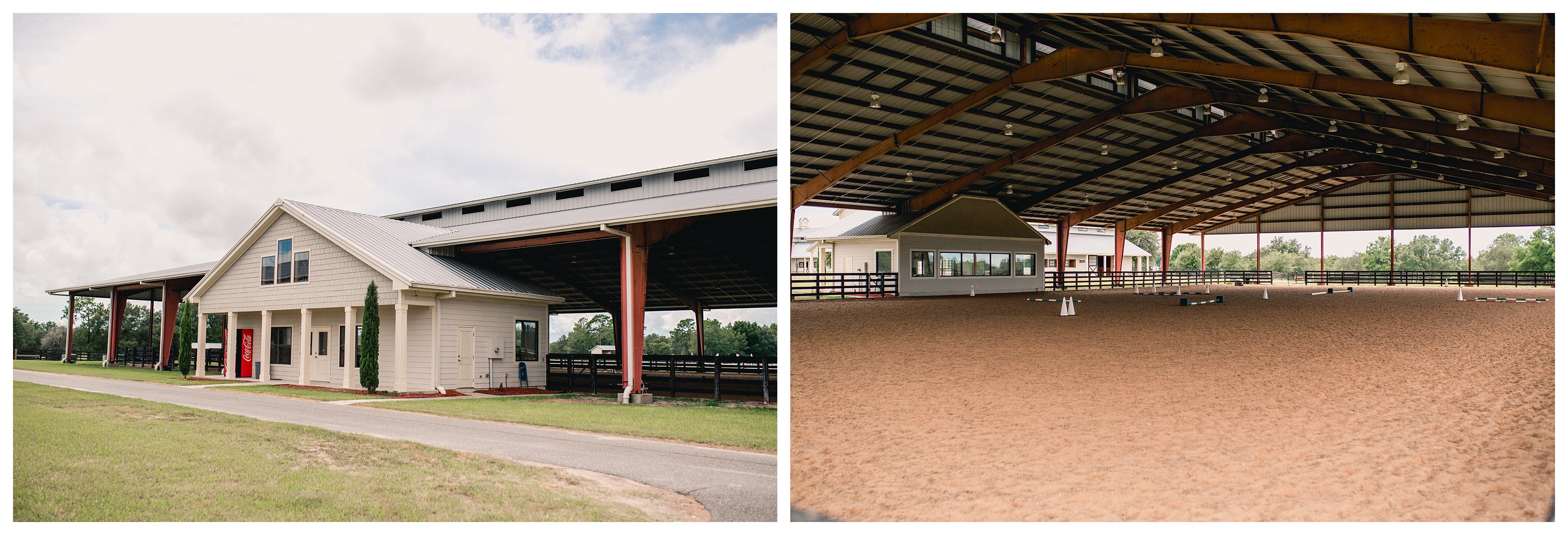 Boarding barn in lake city with covered arena and show grounds attached.