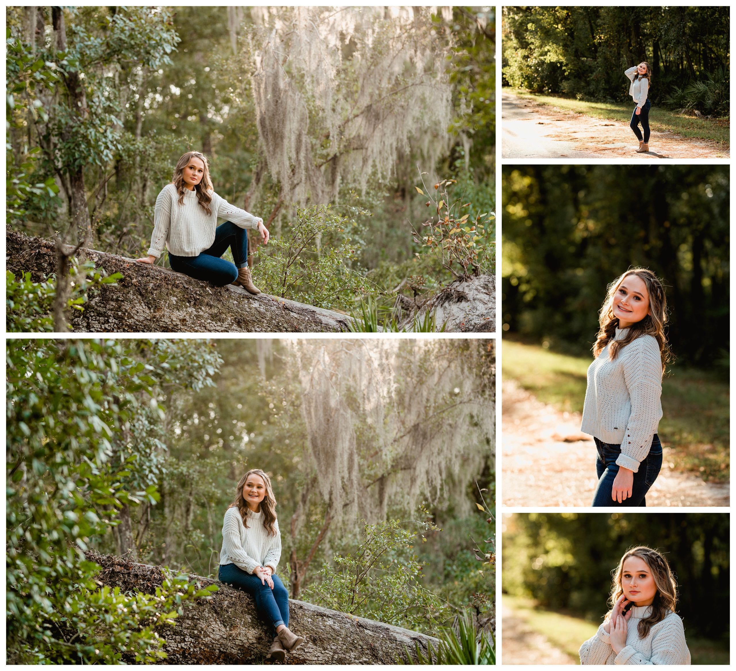 Fun and interactive high school senior session with Suwannee High girl.