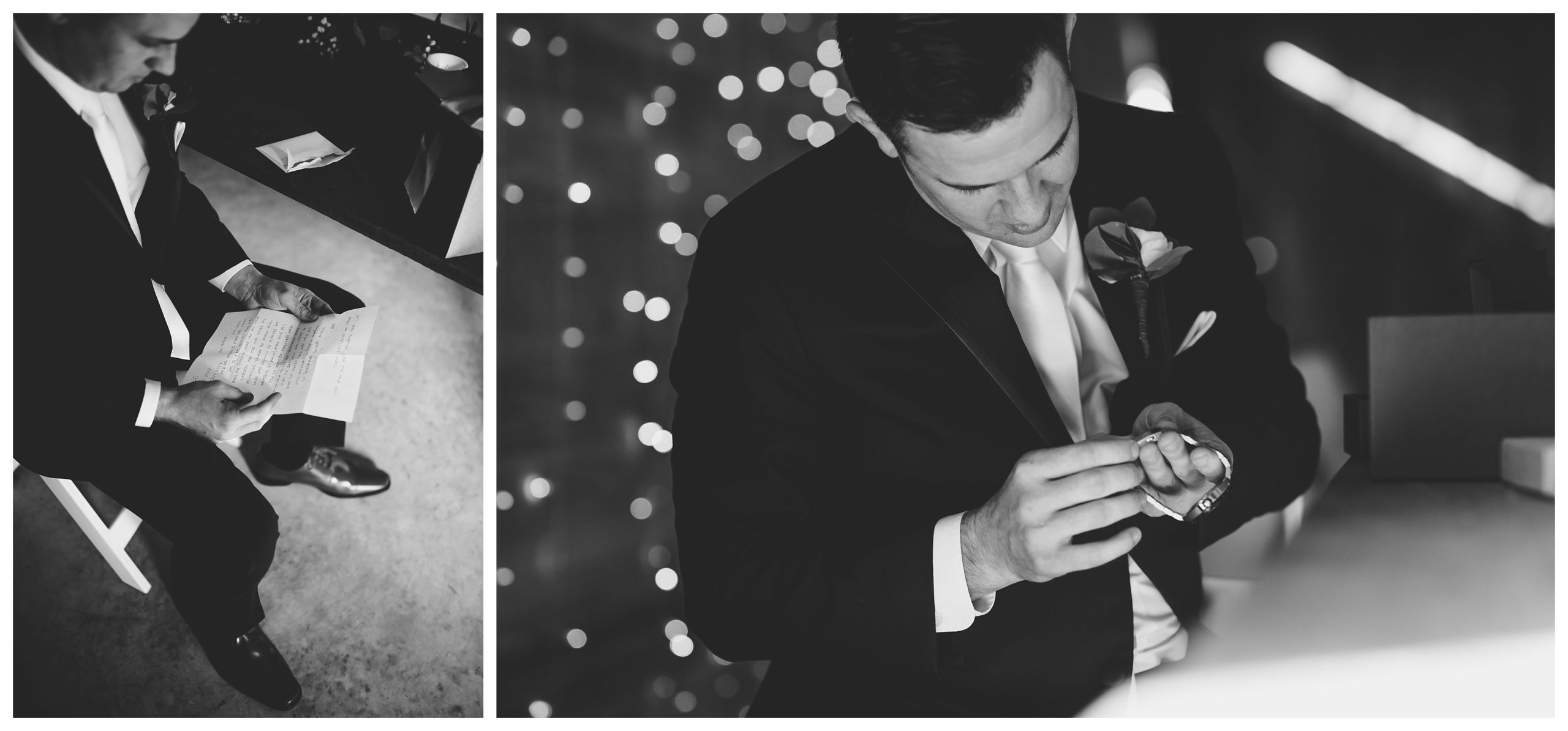 Bride and groom exchange gifts - Shelly Williams Photography