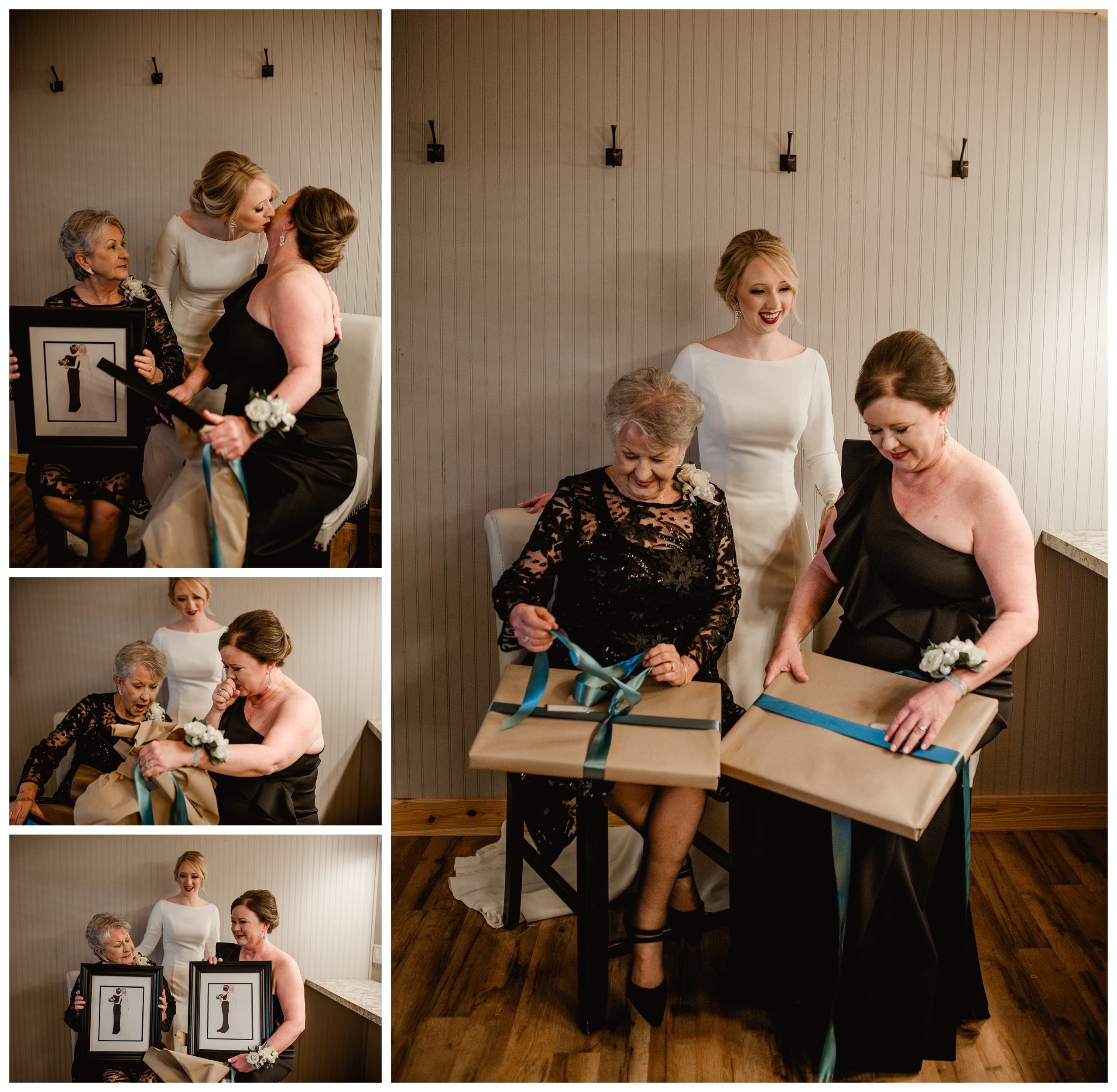 Bride gifts mother and grandmother drawings of her on wedding day - familiy gift ideas - Shelly Williams Photography