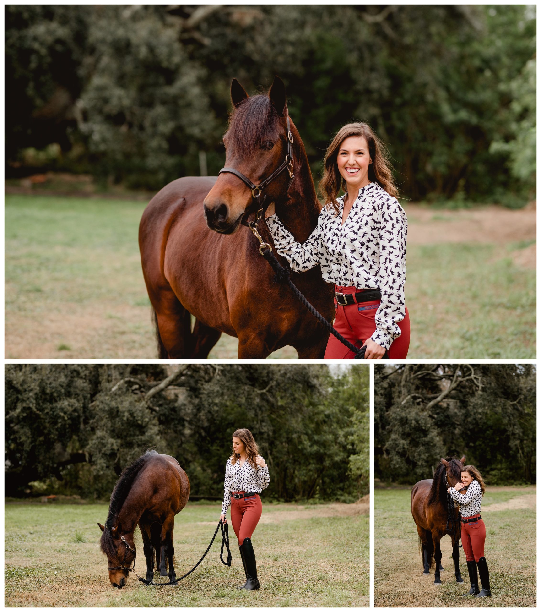 Florida equestrian blogger takes professional photo shoot with horse pictures using her dressage pony.