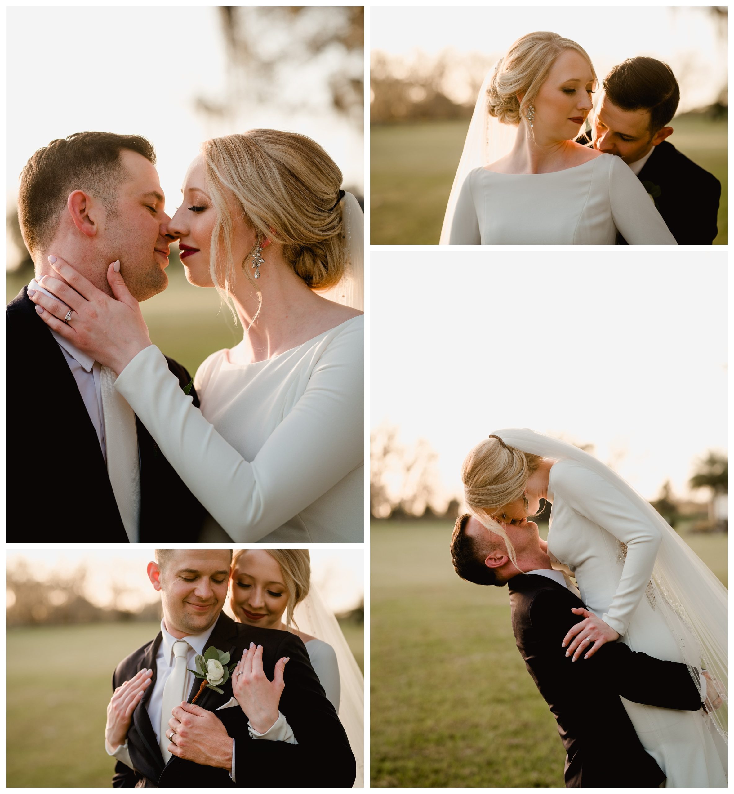 Intimate poses for wedding couple during the golden hour - Shelly Williams Photography