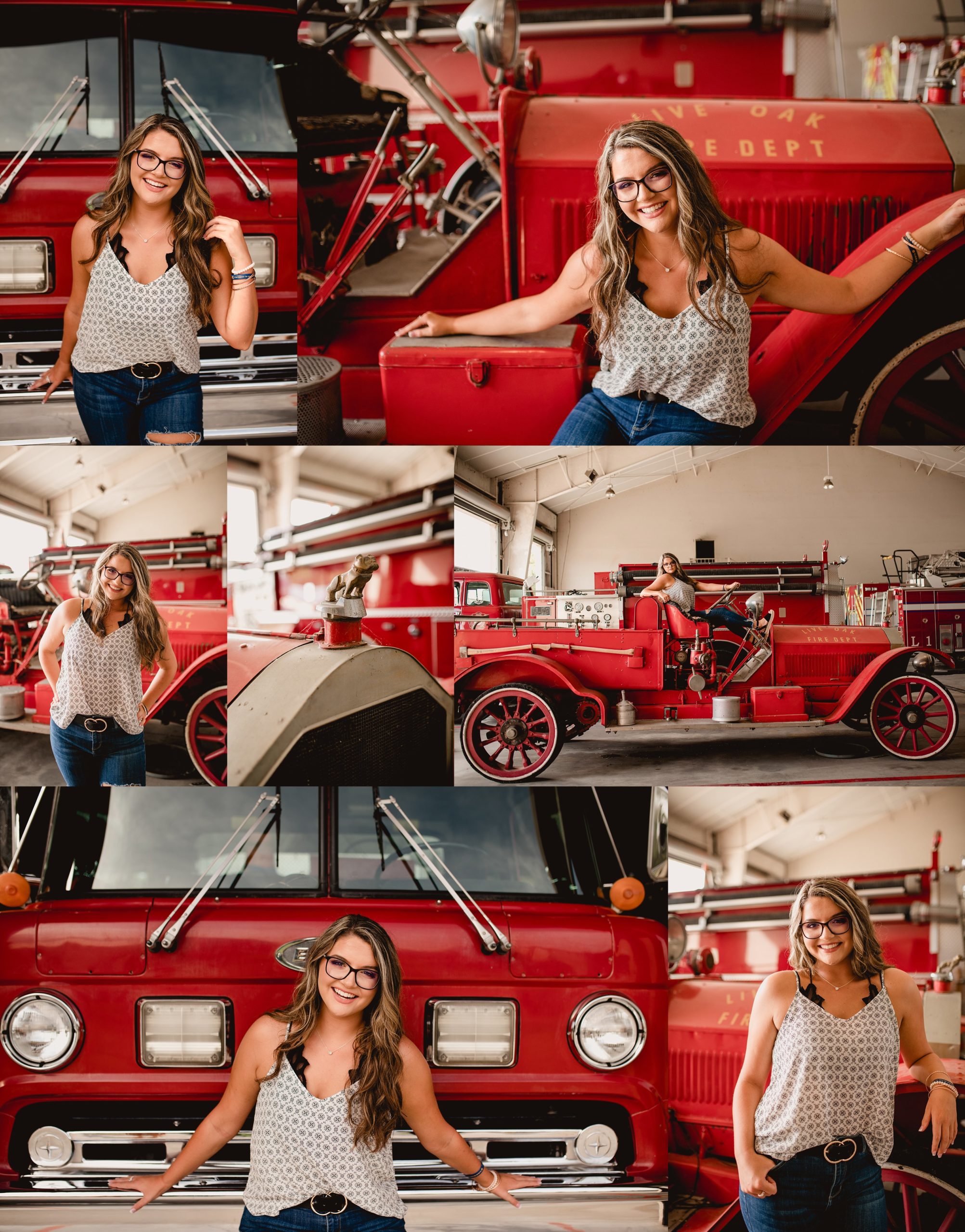 Senior picture ideas with a fire truck.