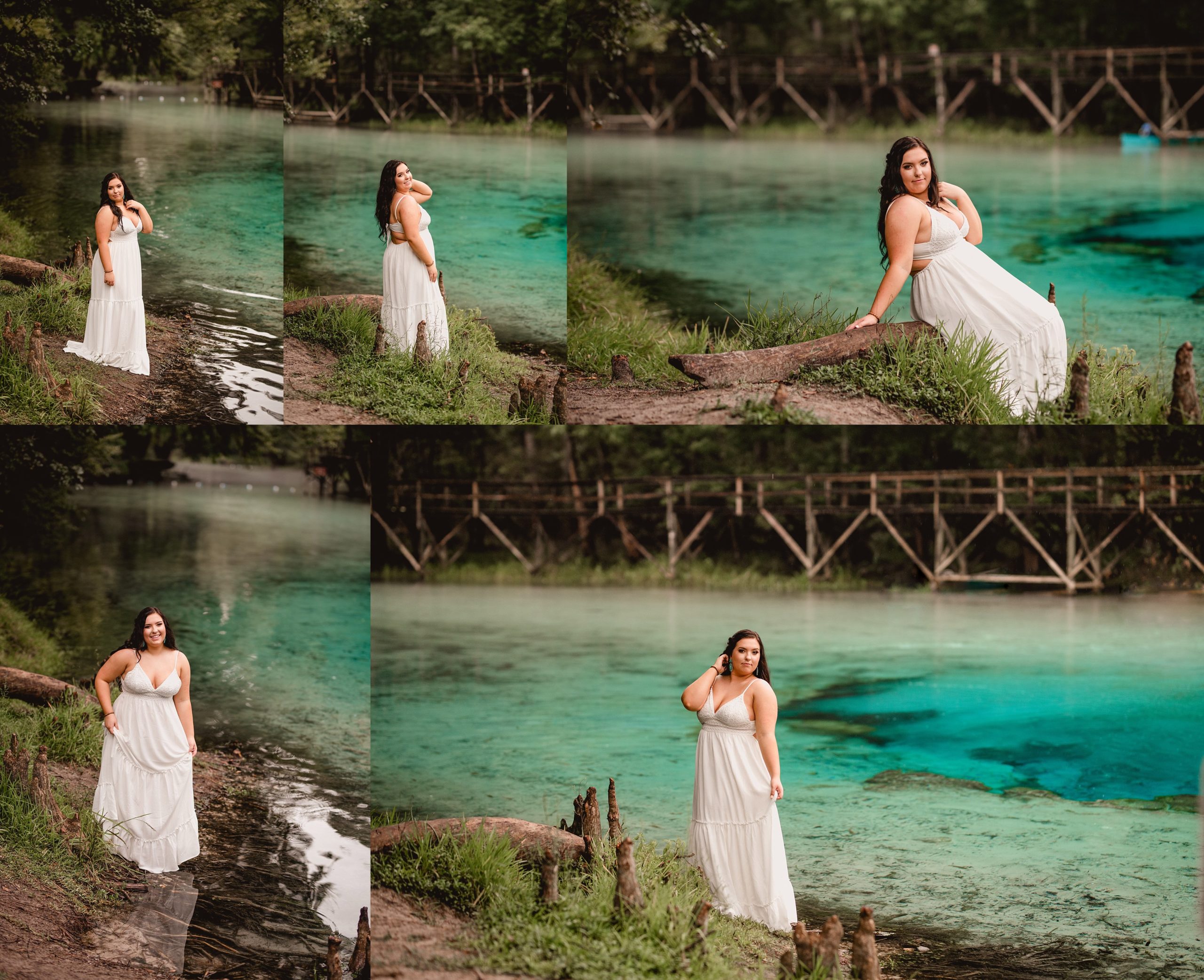 Professional high school senior photographer in North Florida takes photos at the natural springs.