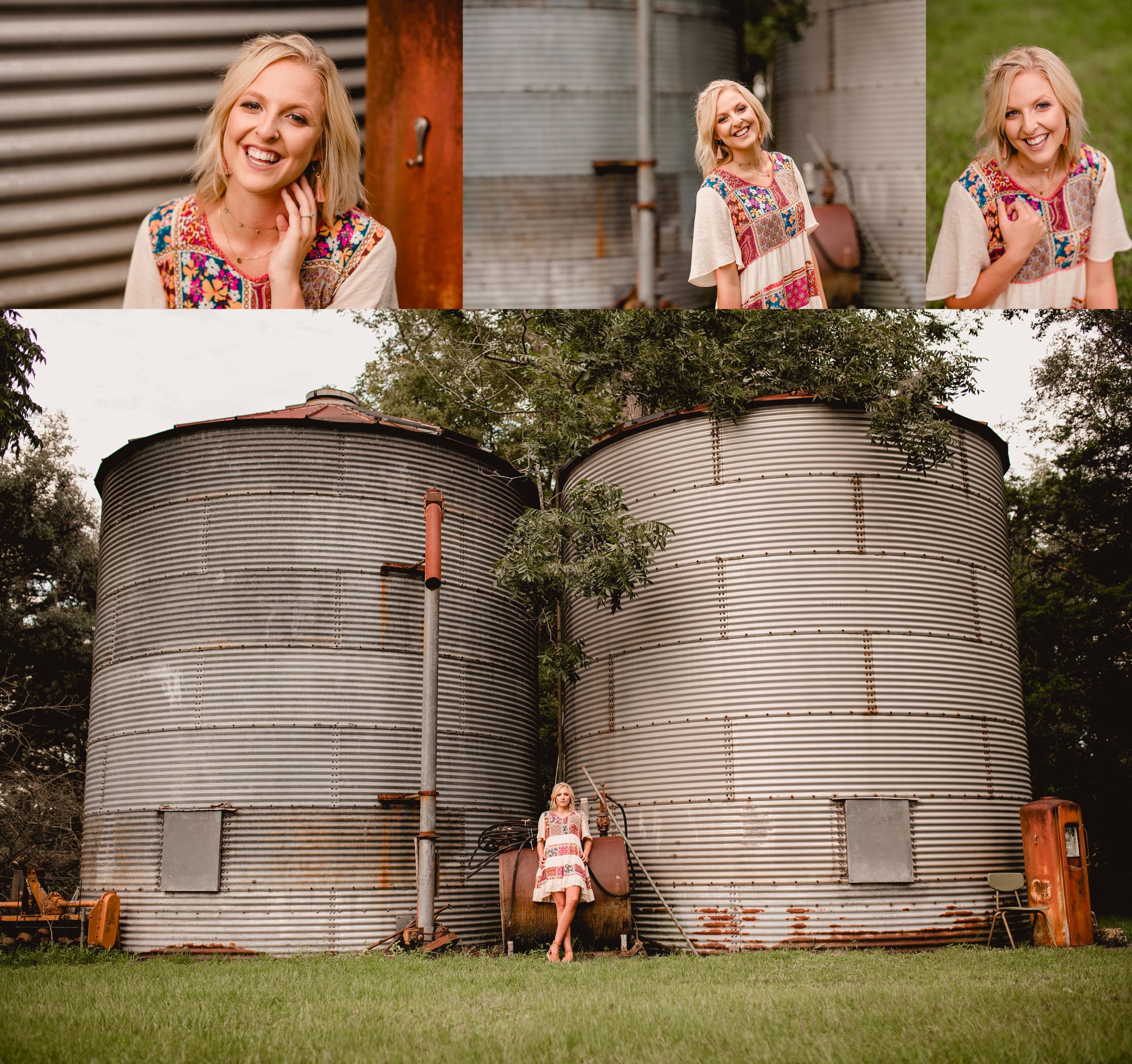Silos used in senior pictures in North Florida.