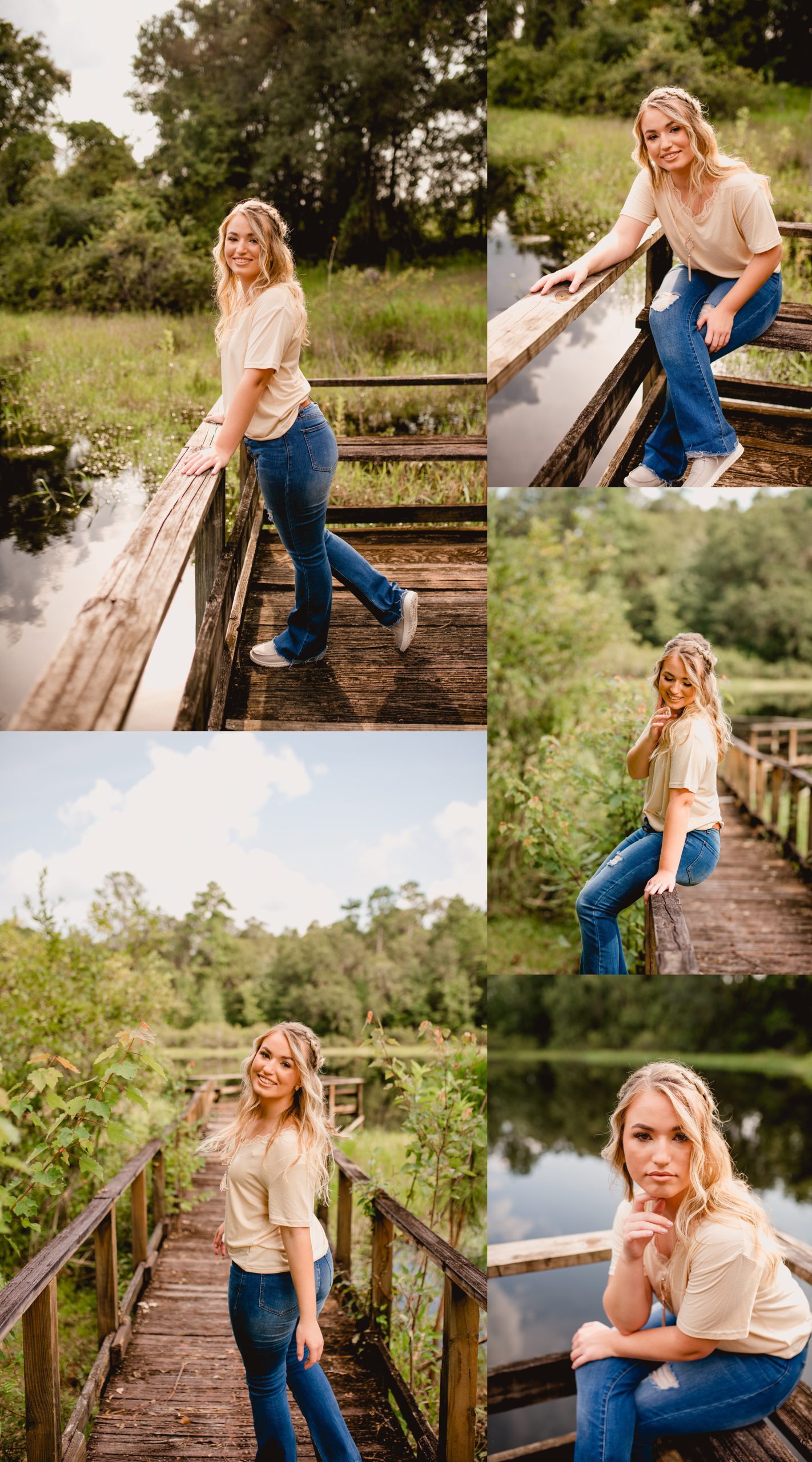 Senior pictures on a lake in North Florida of Suwannee senior pictures