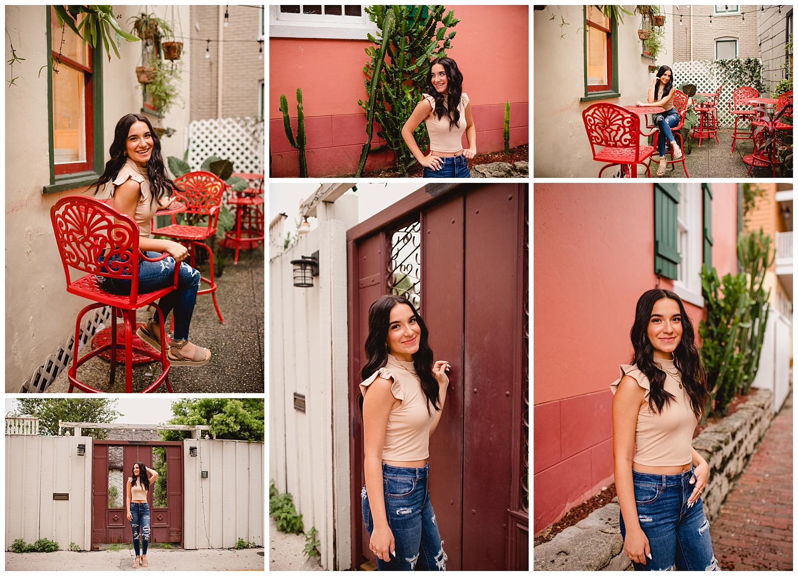 Downtown st augustine is a great backdrop for senior pictures.