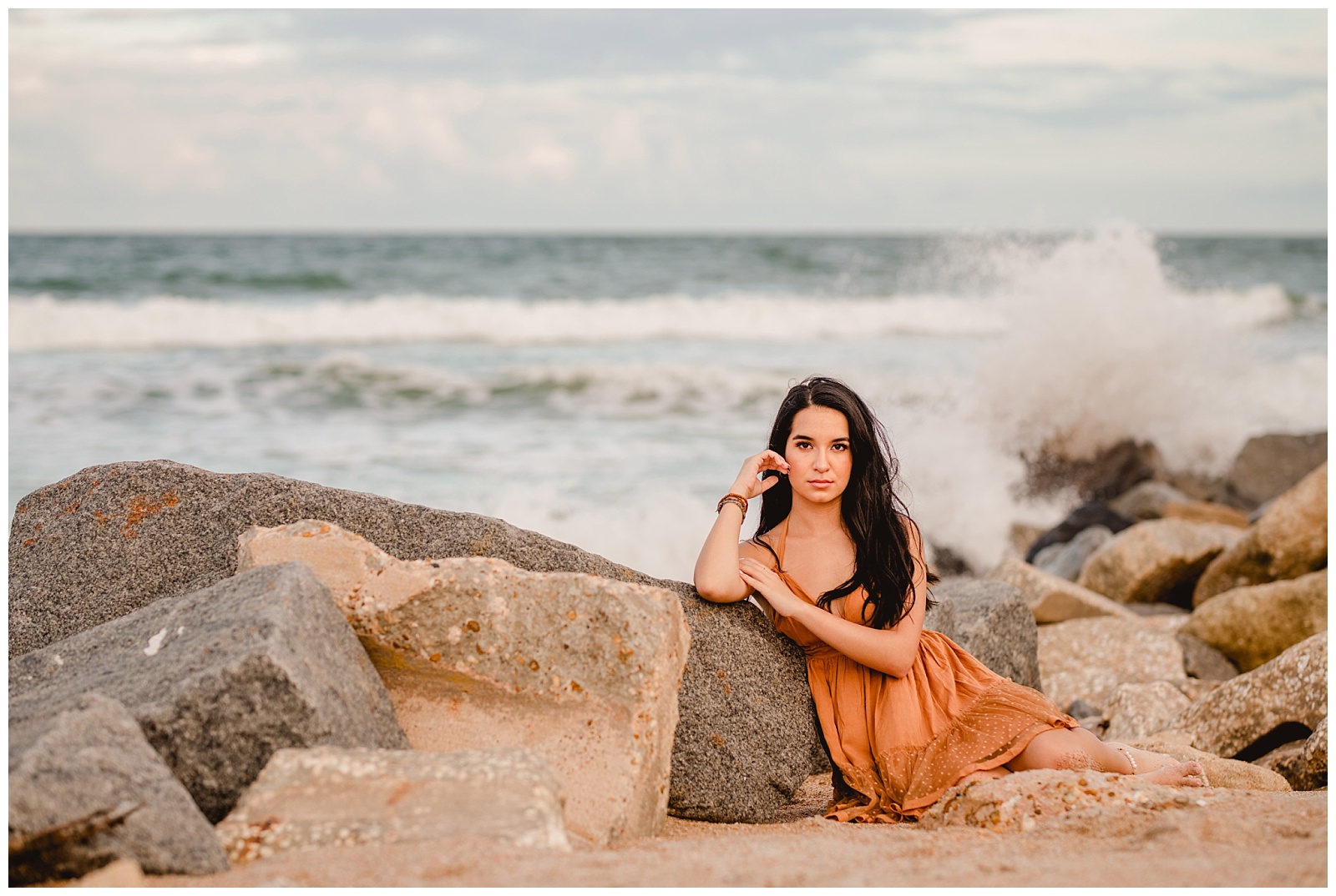Senior photography experience in North Florida along the east coast in St Augustine. Rocky beach senior pictures