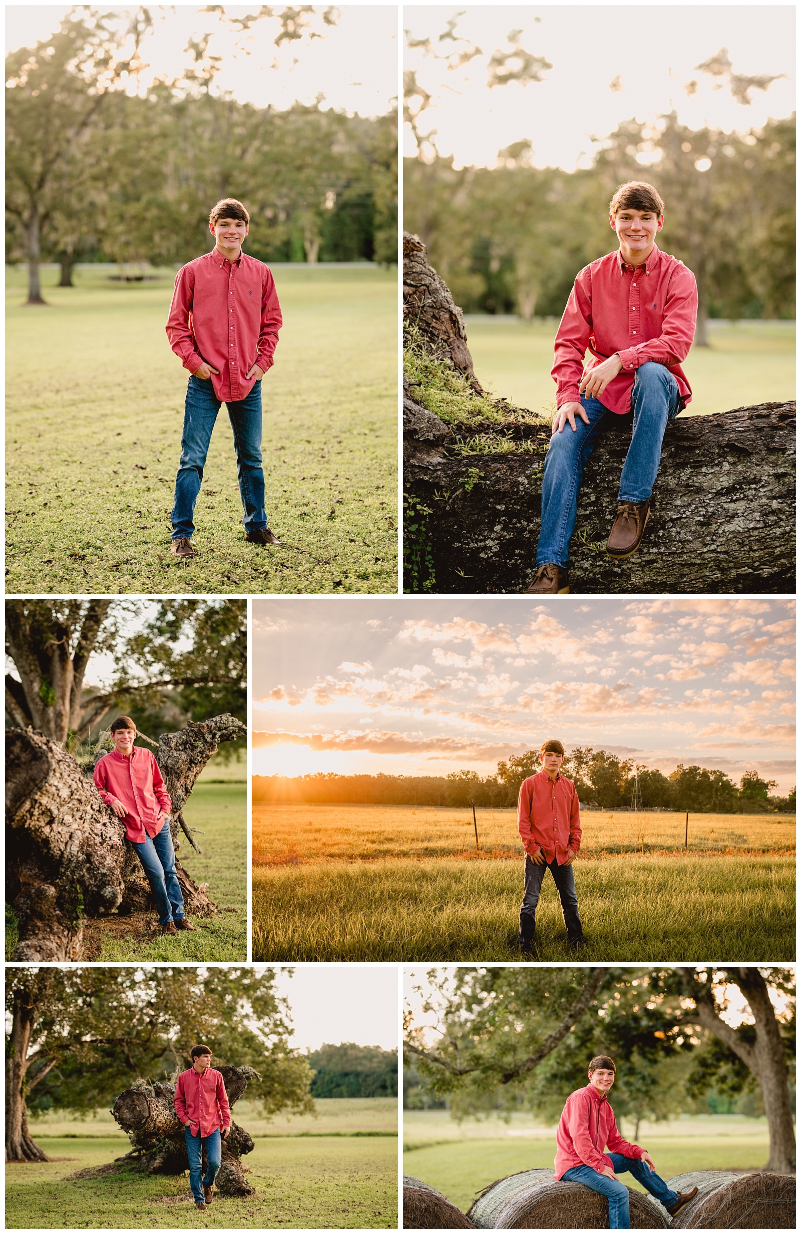 Senior pictures of guy on the farm in live Oak, Fl. Shelly Williams Photography