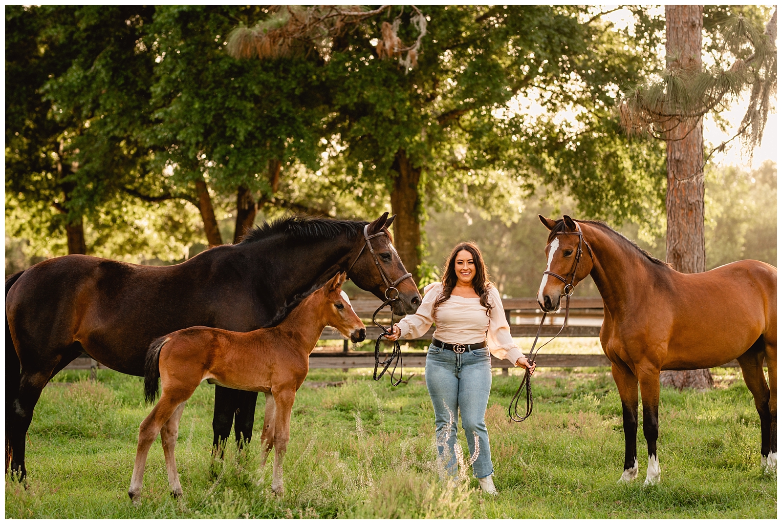 Posing ideas for multiple horses, two mares and a foal. North FL and South GA equestrian photographer. Shelly Williams Photography.