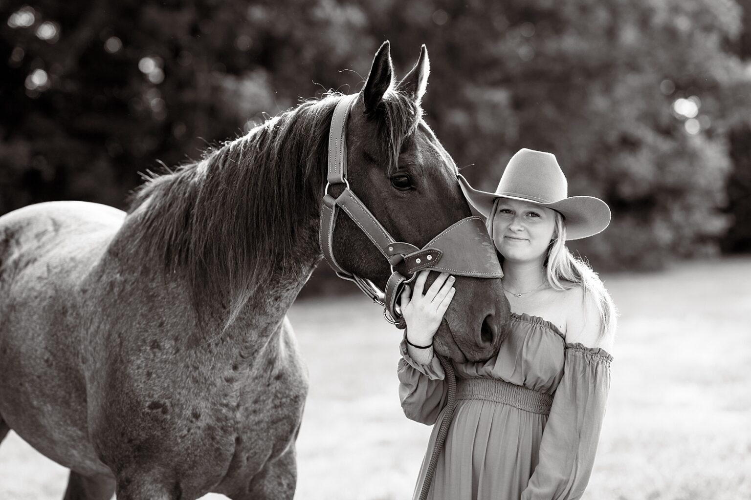 North Alabama western photographer takes pictures of cowgirl with gorgeous roan gelding near Huntsville, AL.