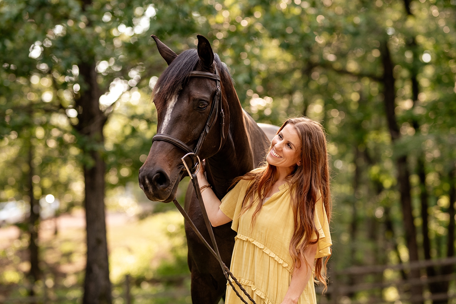Equine photographer in Birmingham Alabama takes photos of homebred Warmblood mare during the summer.