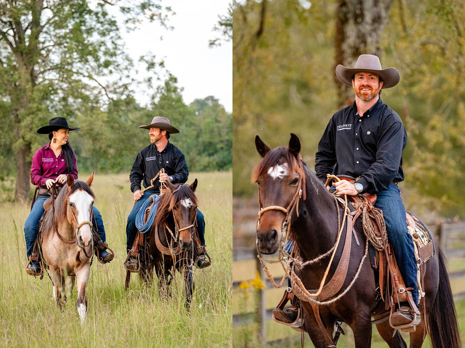 Elevate Horsemanship is a western horse trainer in Alabama who specializes in colt starting, problem solving, and cow horses. This equestrian business branding session created valuable content for their brand to use on social media, their website, and in printed materials at clinics and shows.