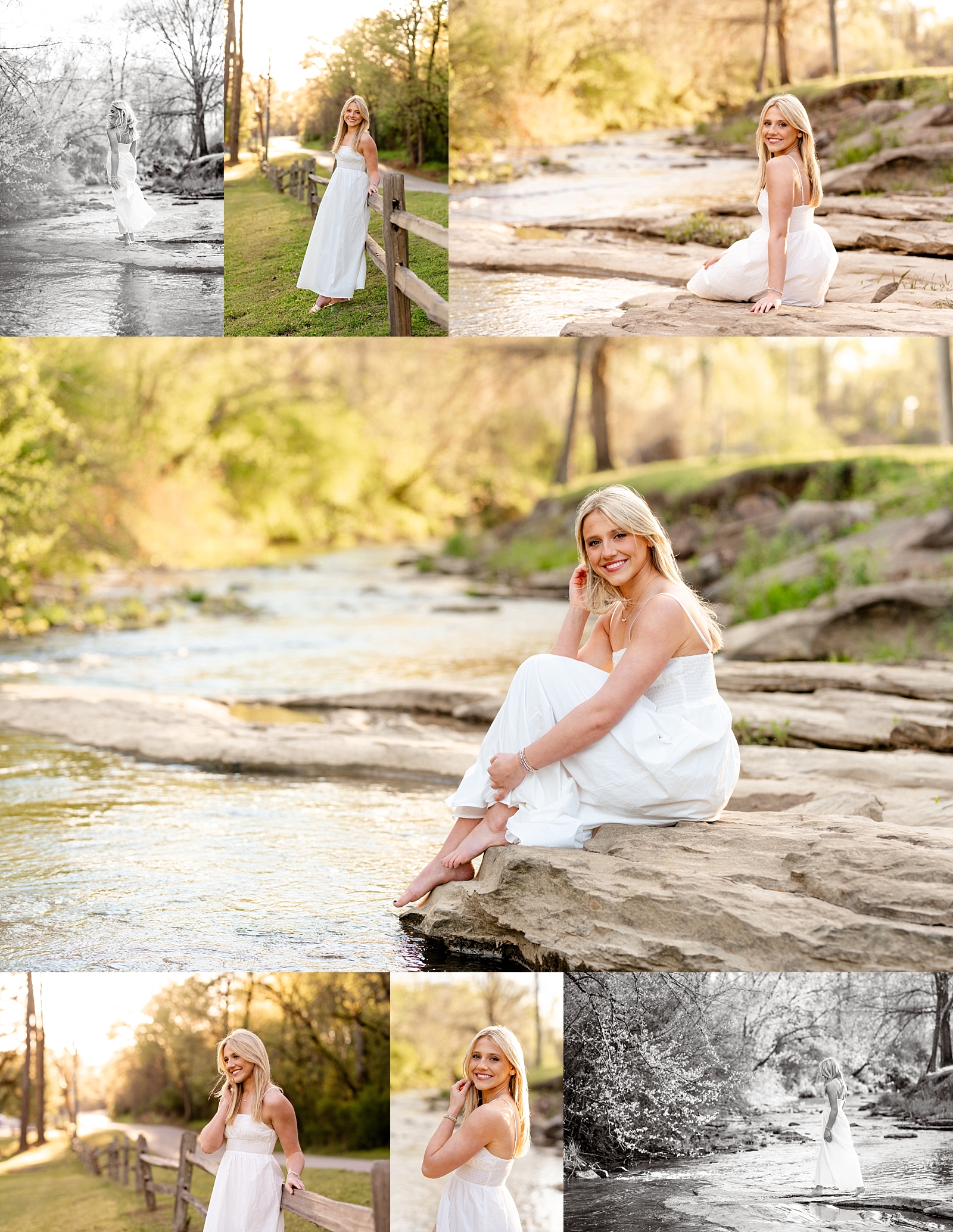 Senior posing and outfit ideas. Creek. Birmingham Alabama. Senior pictures on a creek