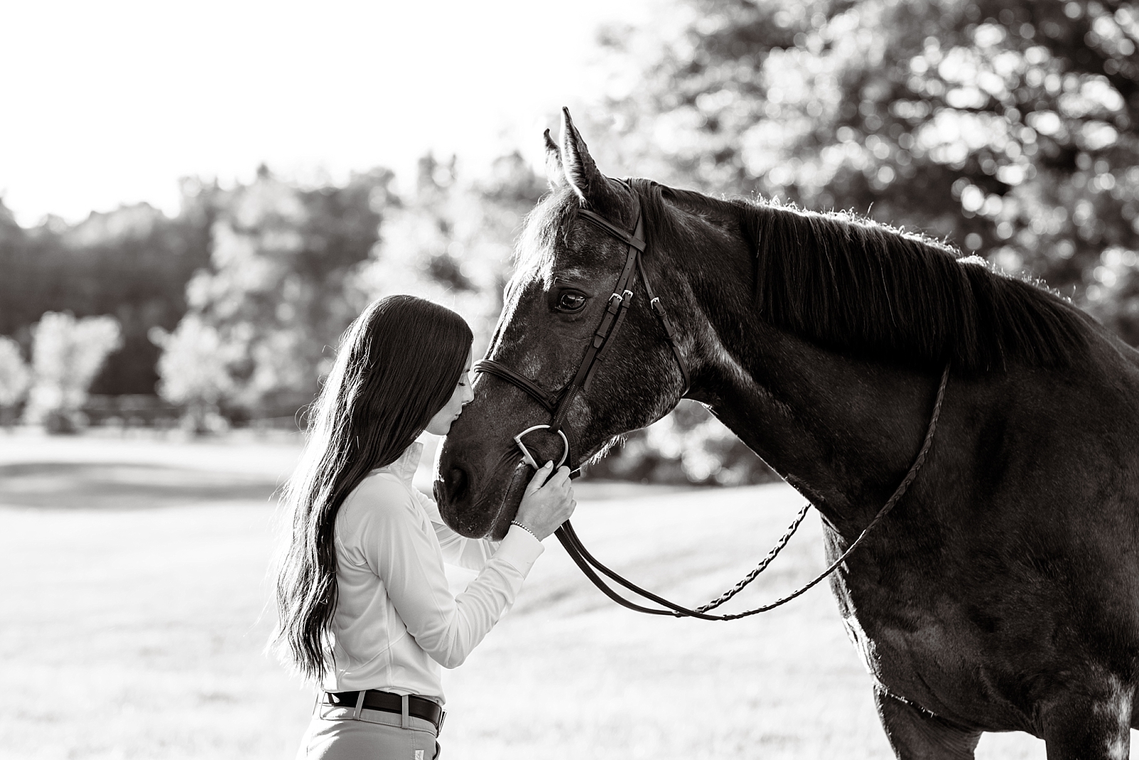 Photos of girl and her horse at Cavallo Farms in Tallahassee, FL. Beautiful oak trees. Posing ideas for girl in riding breeches with her horse.