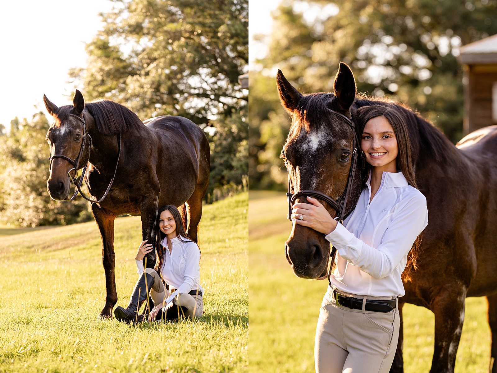 Photos of girl and her horse at Cavallo Farms in Tallahassee, FL. Beautiful oak trees. Posing ideas for girl in riding breeches with her horse.