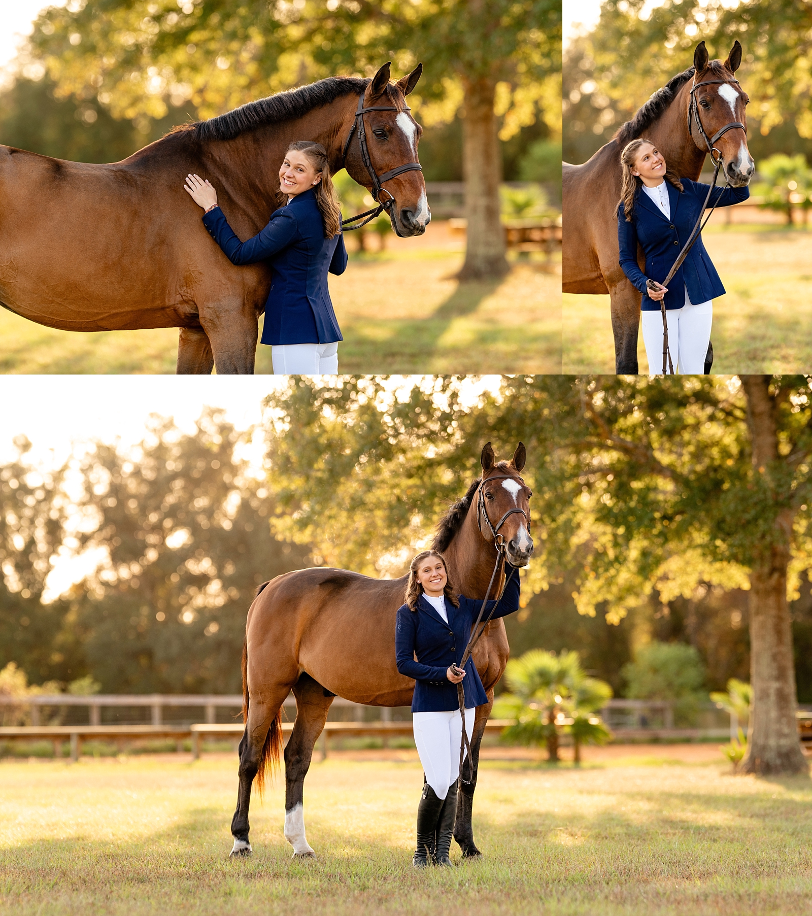Senior photo session in Fairhope, Alabama featuring Jenna (Class of 2025) and her jumper horse, Coby. Wearing her Auburn University t-shirt, Jenna celebrated graduation with a heartfelt and fun equestrian session before heading off to college. A meaningful farewell to her high school horse, and perfect inspiration for horse girls graduating in 2025!