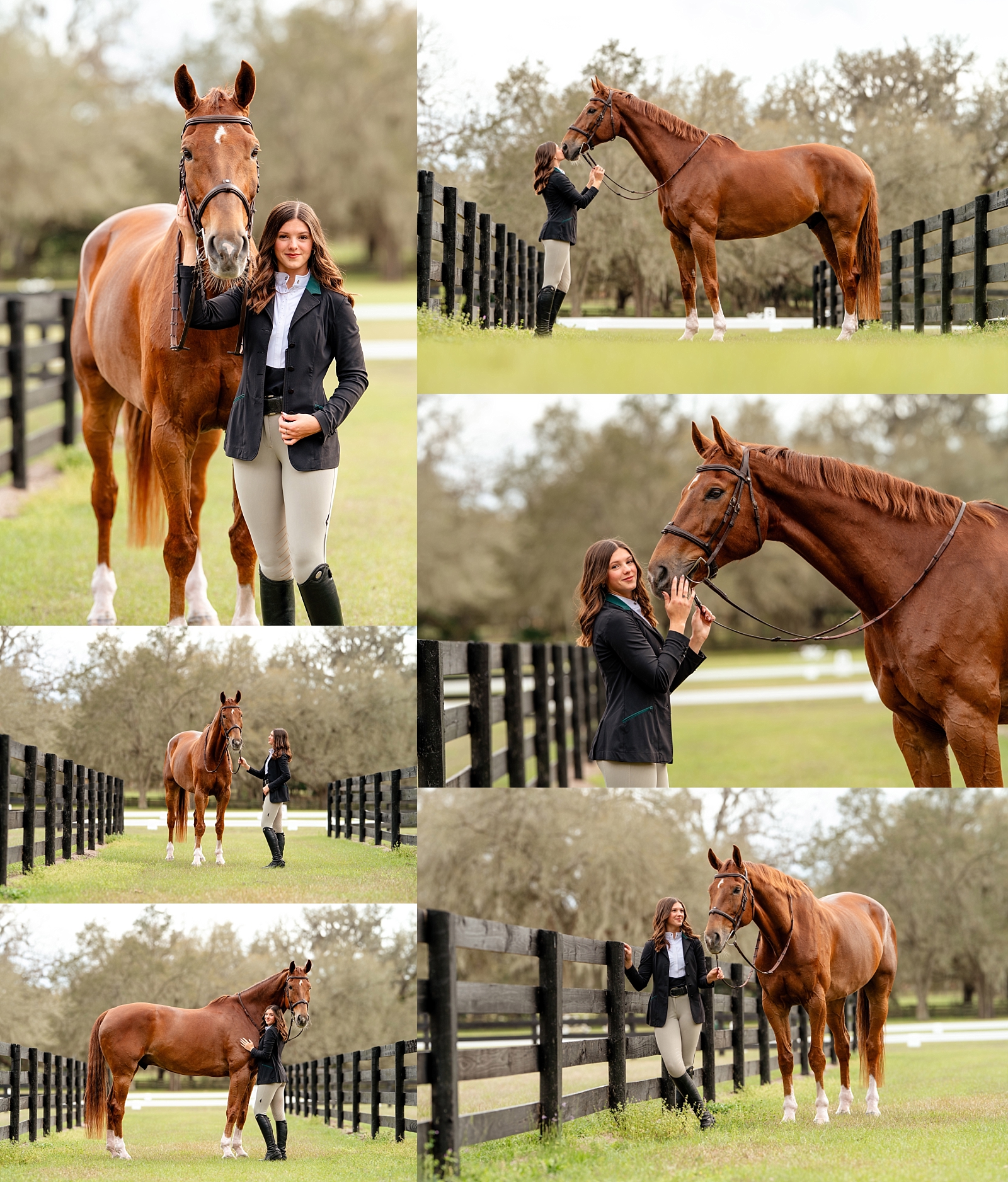 Noelle poses on her horse Kistra during a relaxed, natural equine portrait session in Ocala.
