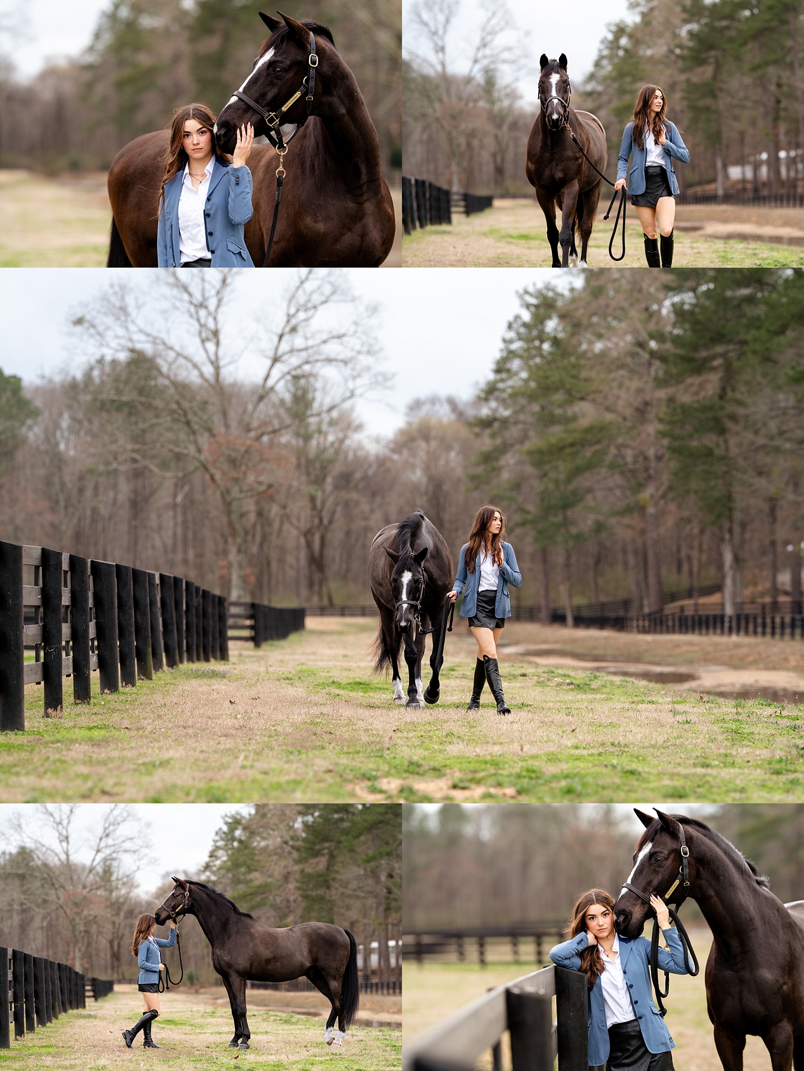 Holly poses with her gelding Kos during a horse and rider photo session in Birmingham, Alabama.