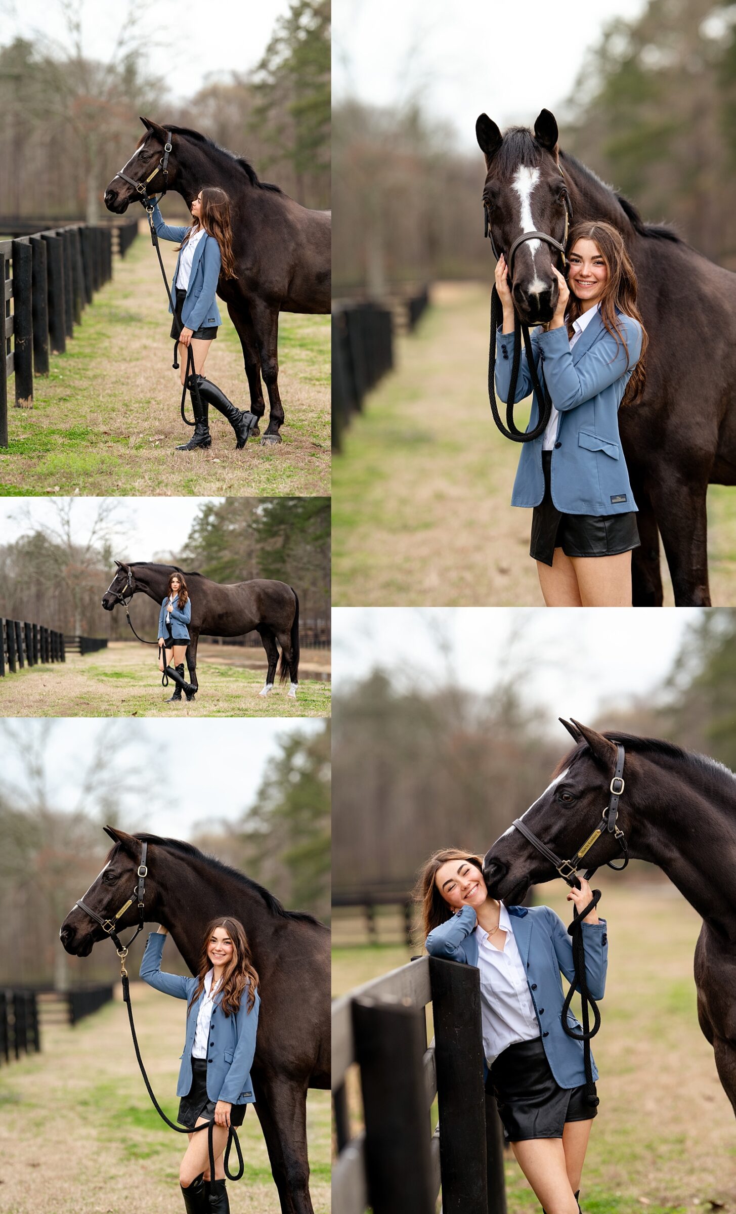 Holly poses with her gelding Kos during a horse and rider photo session in Birmingham, Alabama.