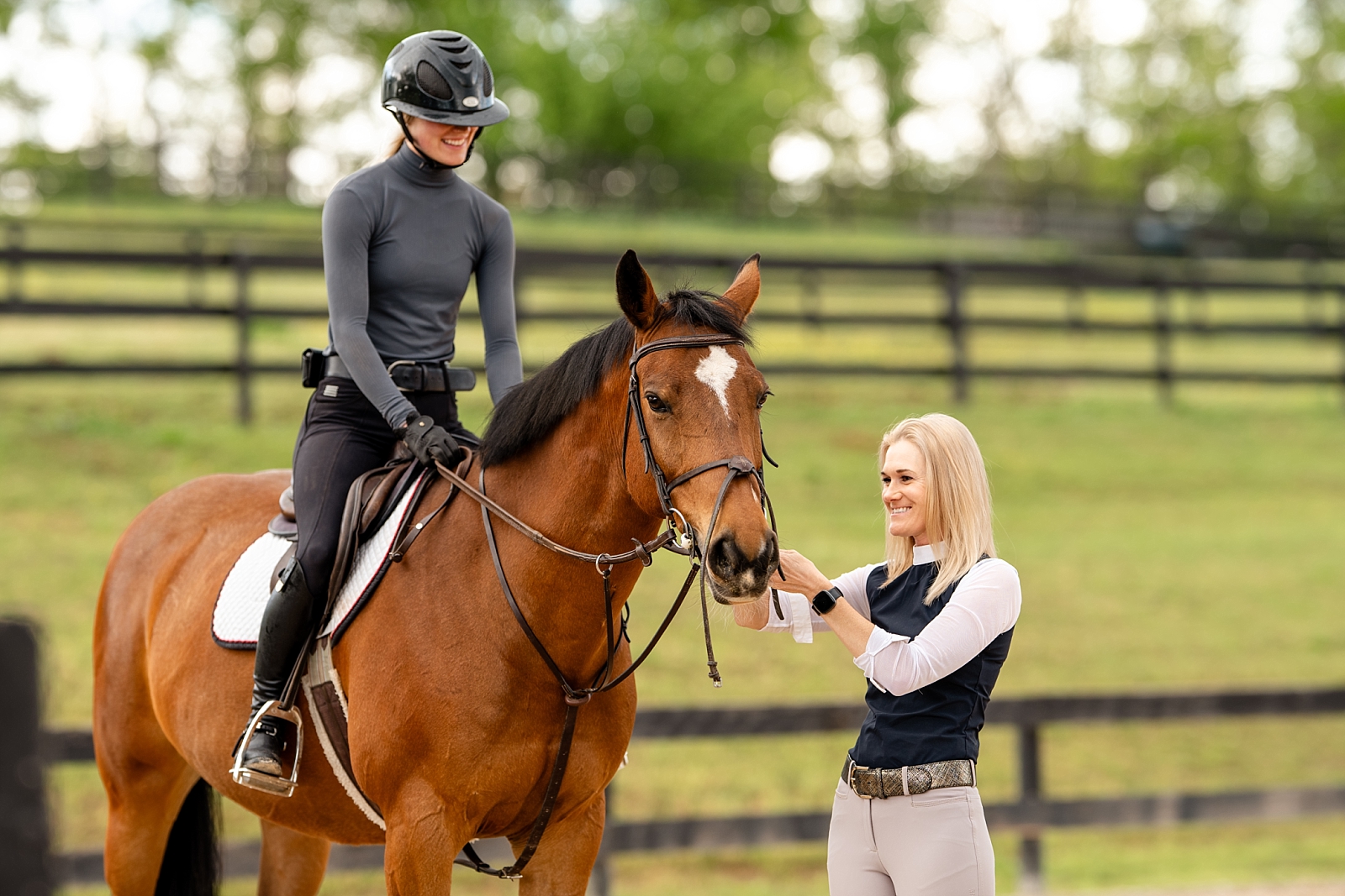 Bit fitting professional from A Bit Above Equine working hands-on with a horse during a branding shoot in Birmingham, AL.