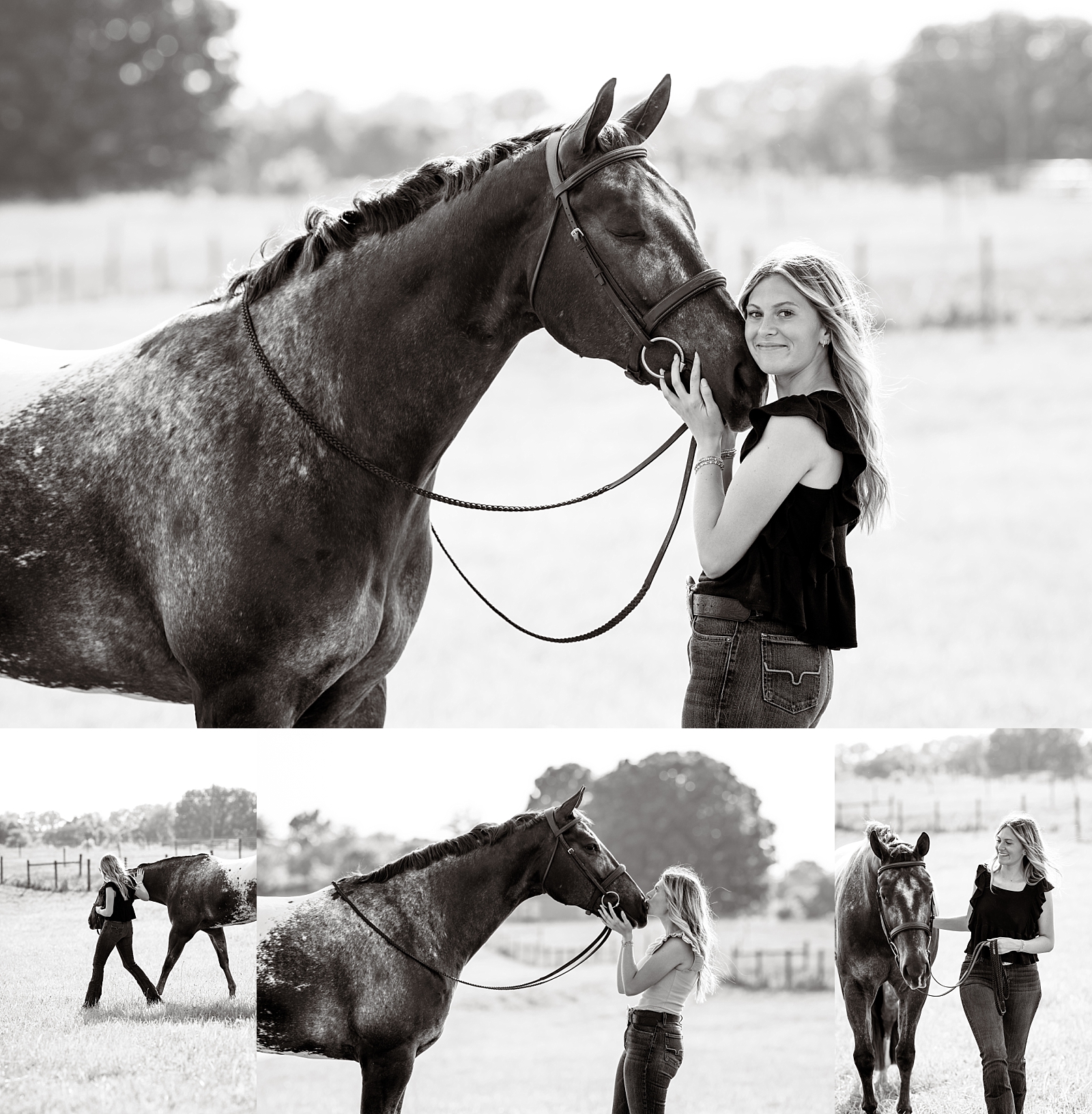 Vivienne stands with her Appaloosa gelding Ted, her lease horse for Hunter Under Saddle at ApHC shows.