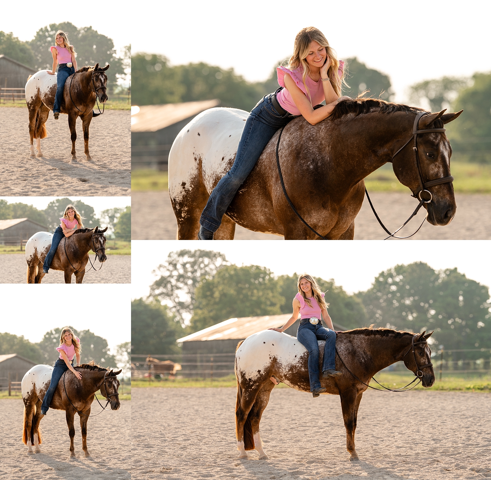 Vivienne stands with her Appaloosa gelding Ted, her lease horse for Hunter Under Saddle at ApHC shows.